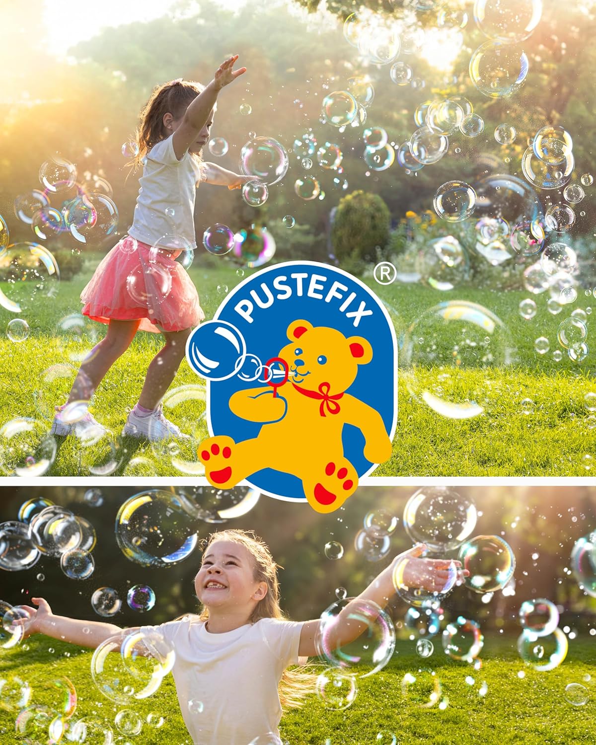 Bubble-Mower Rasenmäher mit Seifenblasen-Set, PUSTEFIX Bubble Mower + 5L Nachfüllkanister