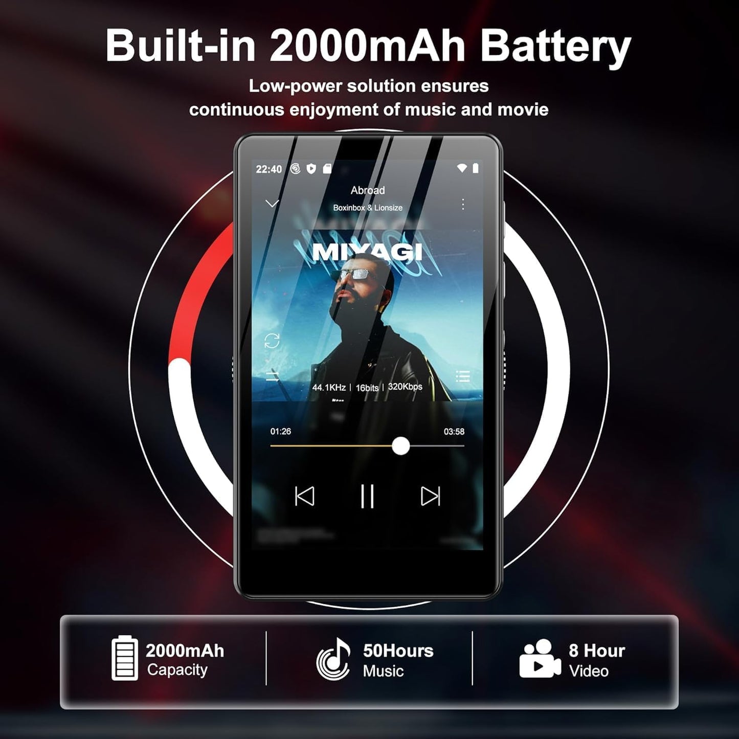 MP3 & MP4 Player, Schwarz-16GB
