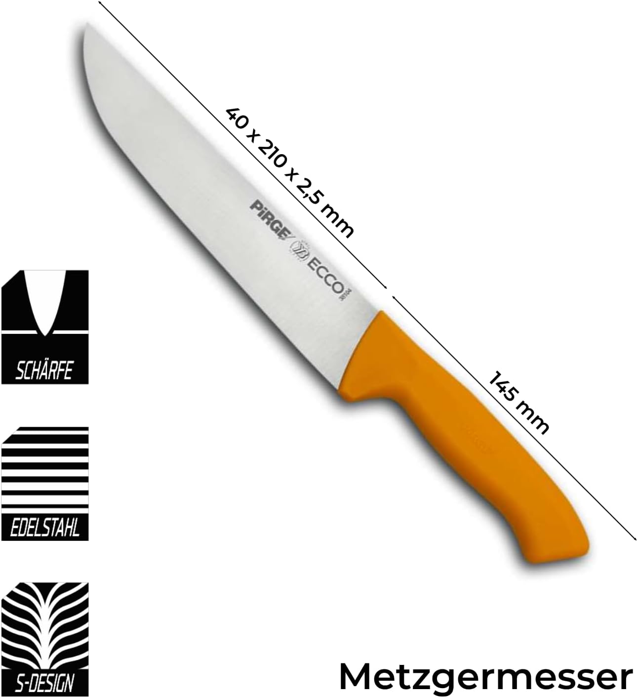 Ecco Metzgermesser, 21 cm Gelb