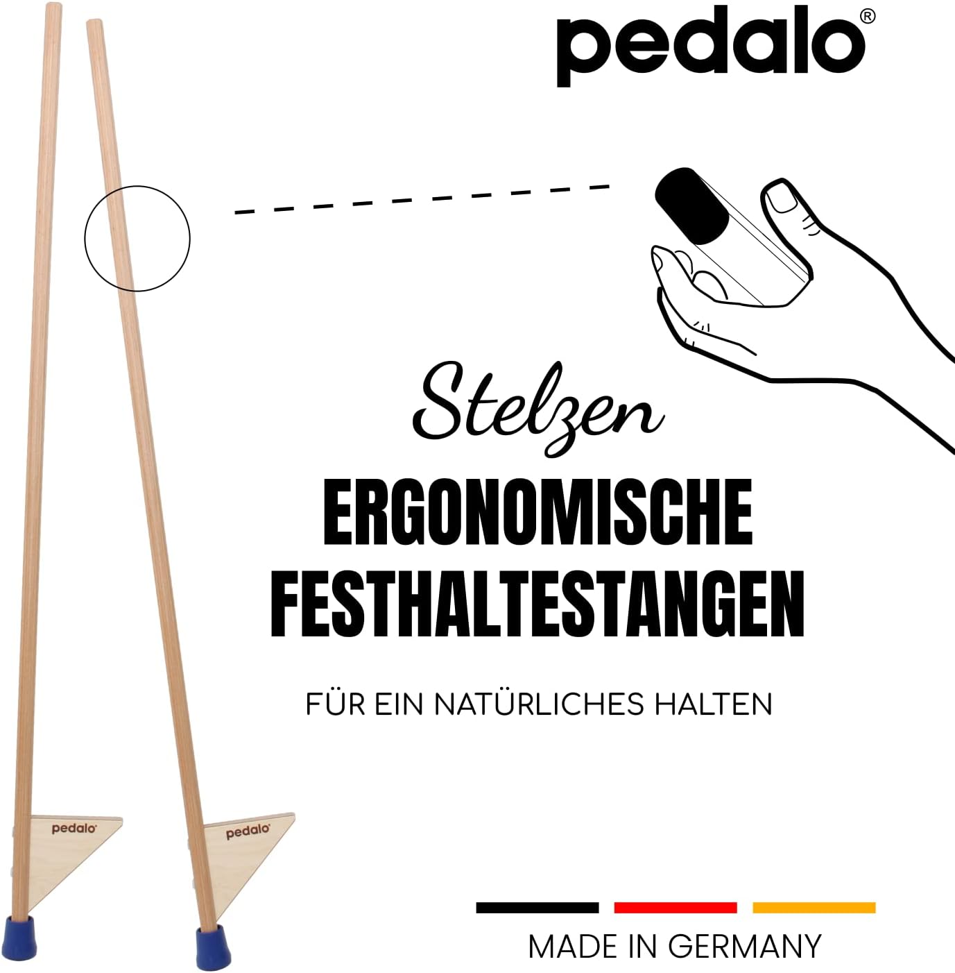 Verstellbare Holzstelzen, 118 cm
