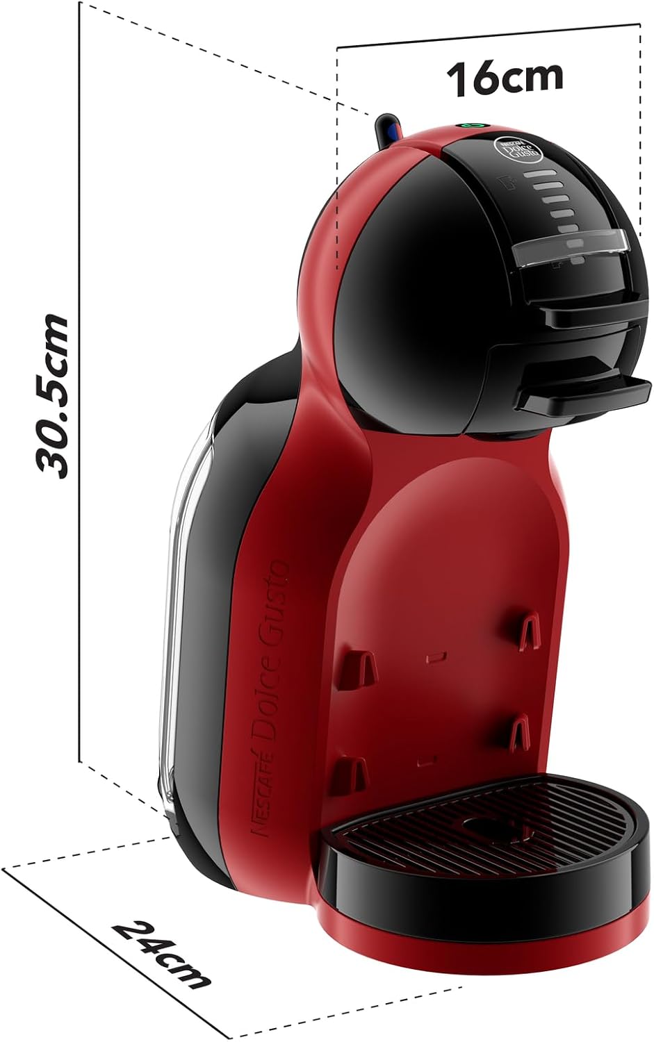 Mini Me Kapselmaschine, 0,8 L Schwarz/Cherry Red