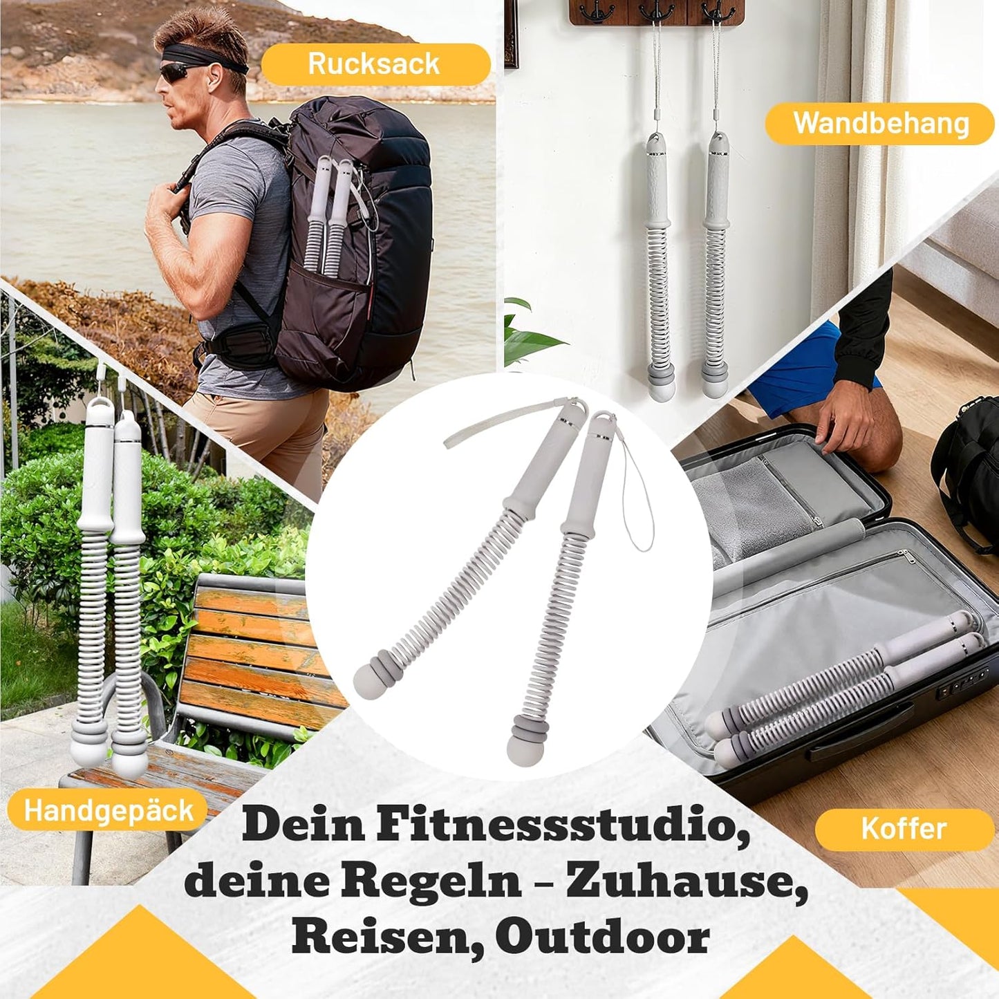 Verstellbare Battle Ropes, Grau
