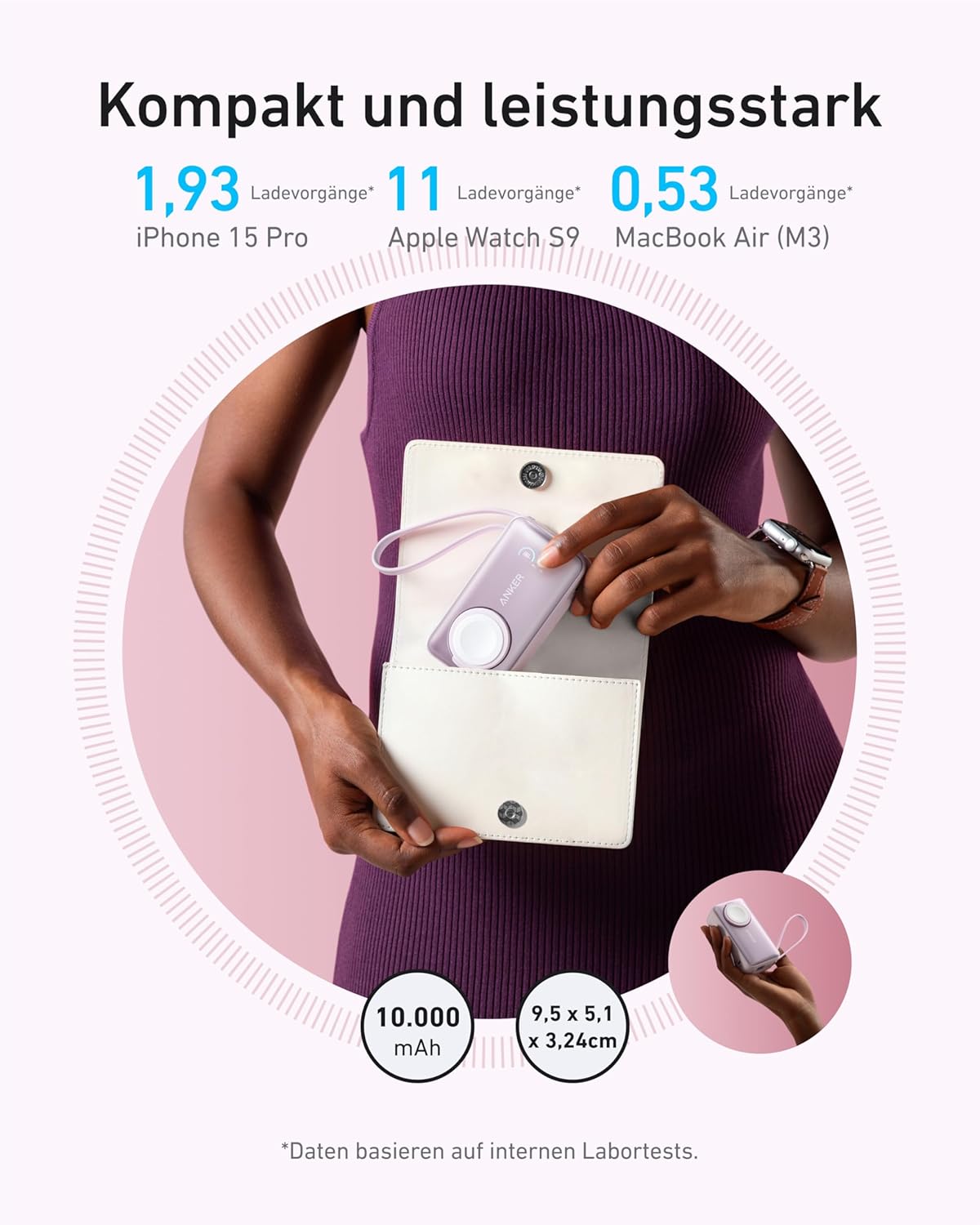 MagGo Powerbank für Apple Watch, Rosa