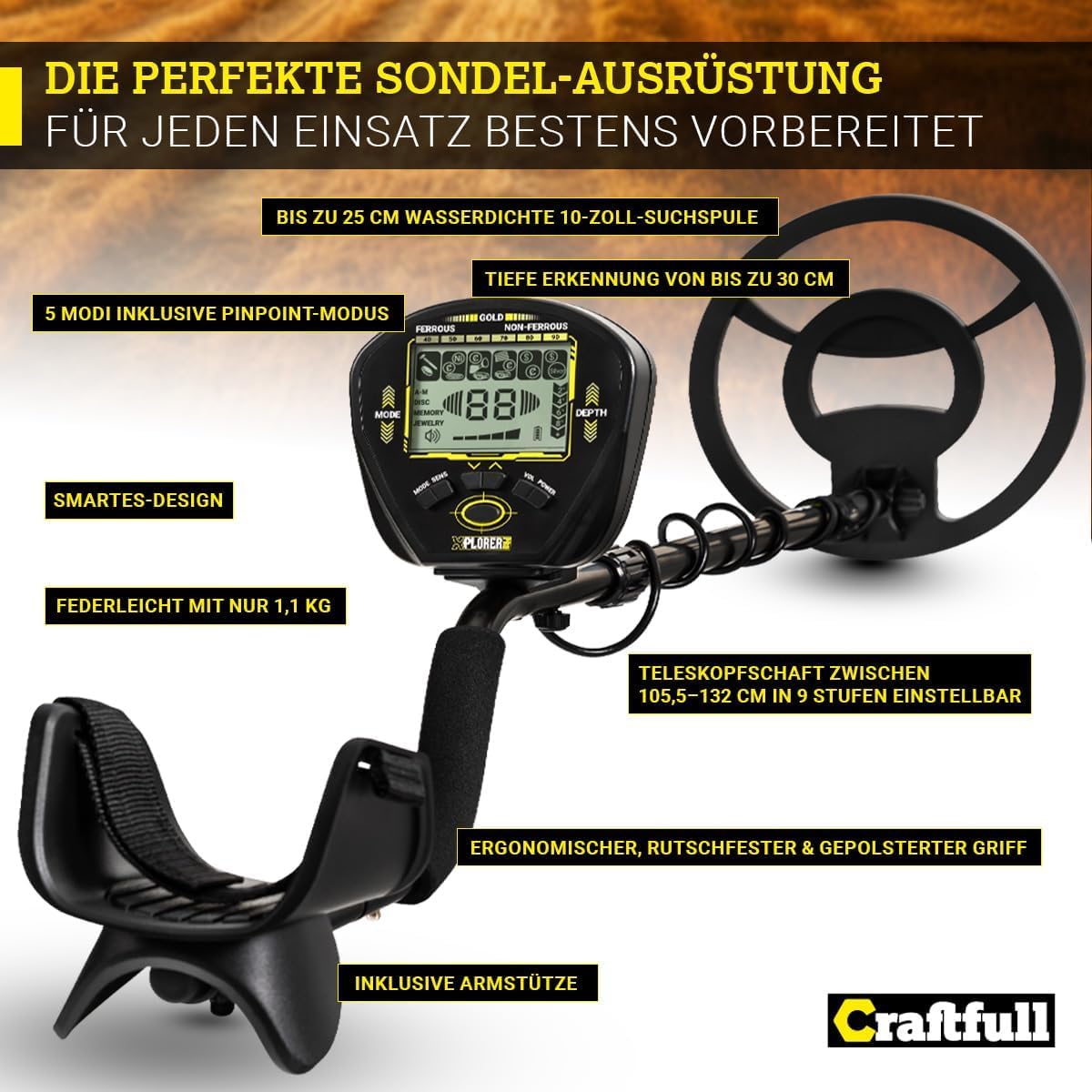 Metalldetektor Set für Schatzsuche und Pinpointing