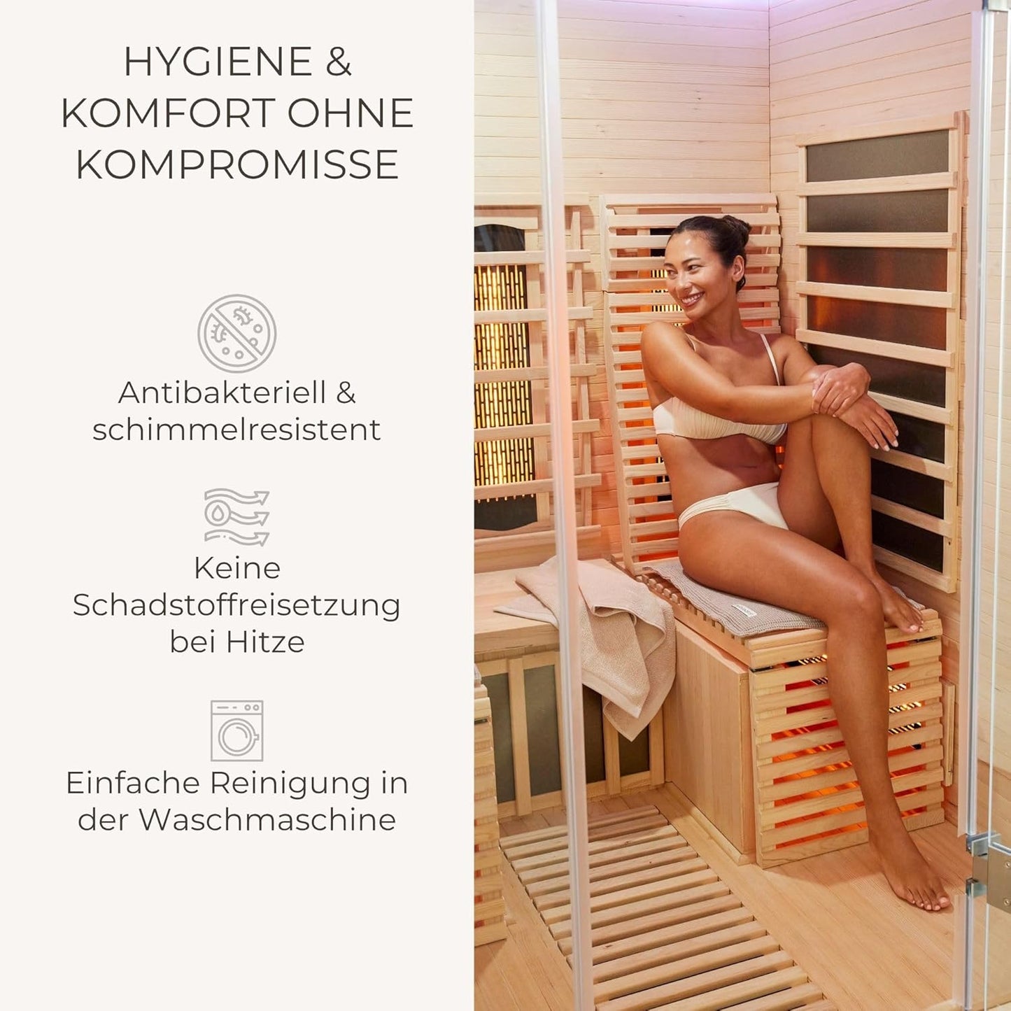 Sauna-Auflage Set, Short Grau