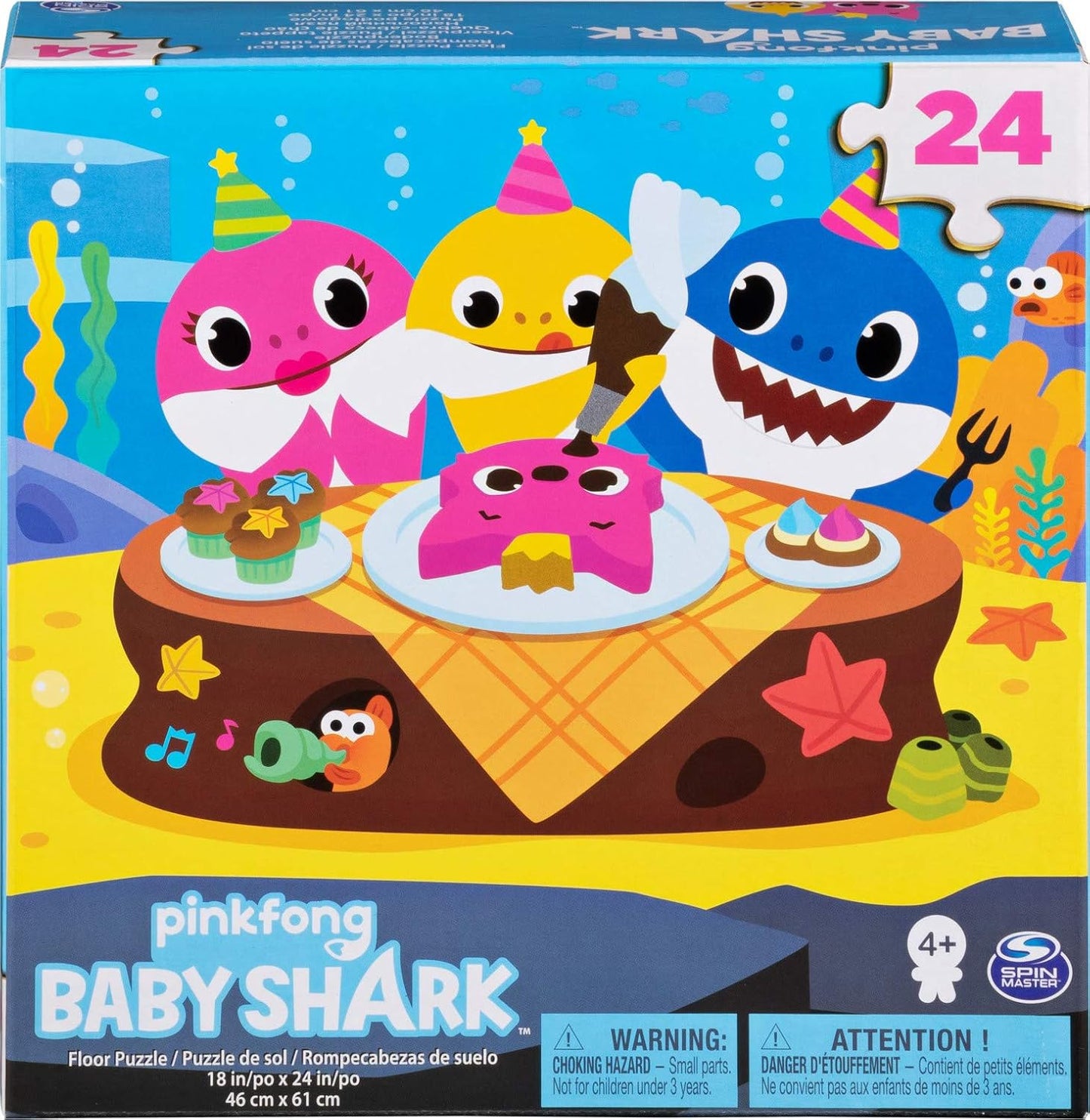 24-teiliges Bodenpuzzle Baby Shark