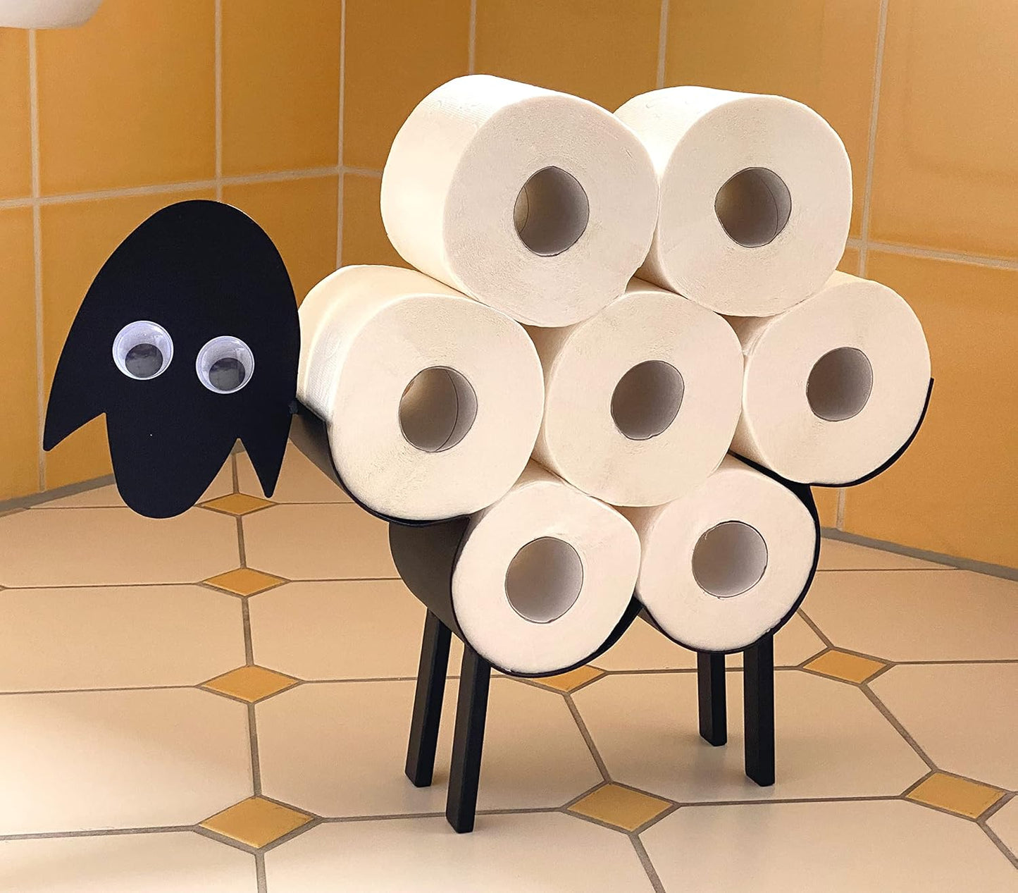 Toilettenpapierhalter Schaf mit Wackelaugen