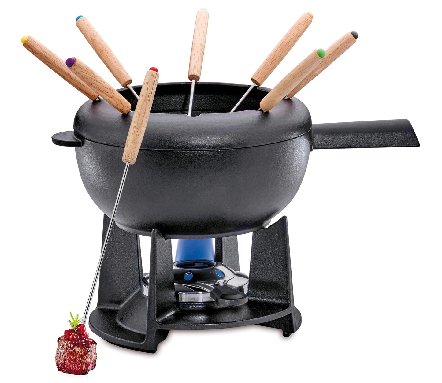 Gusseisen Fondue Set, Schwarz, Single