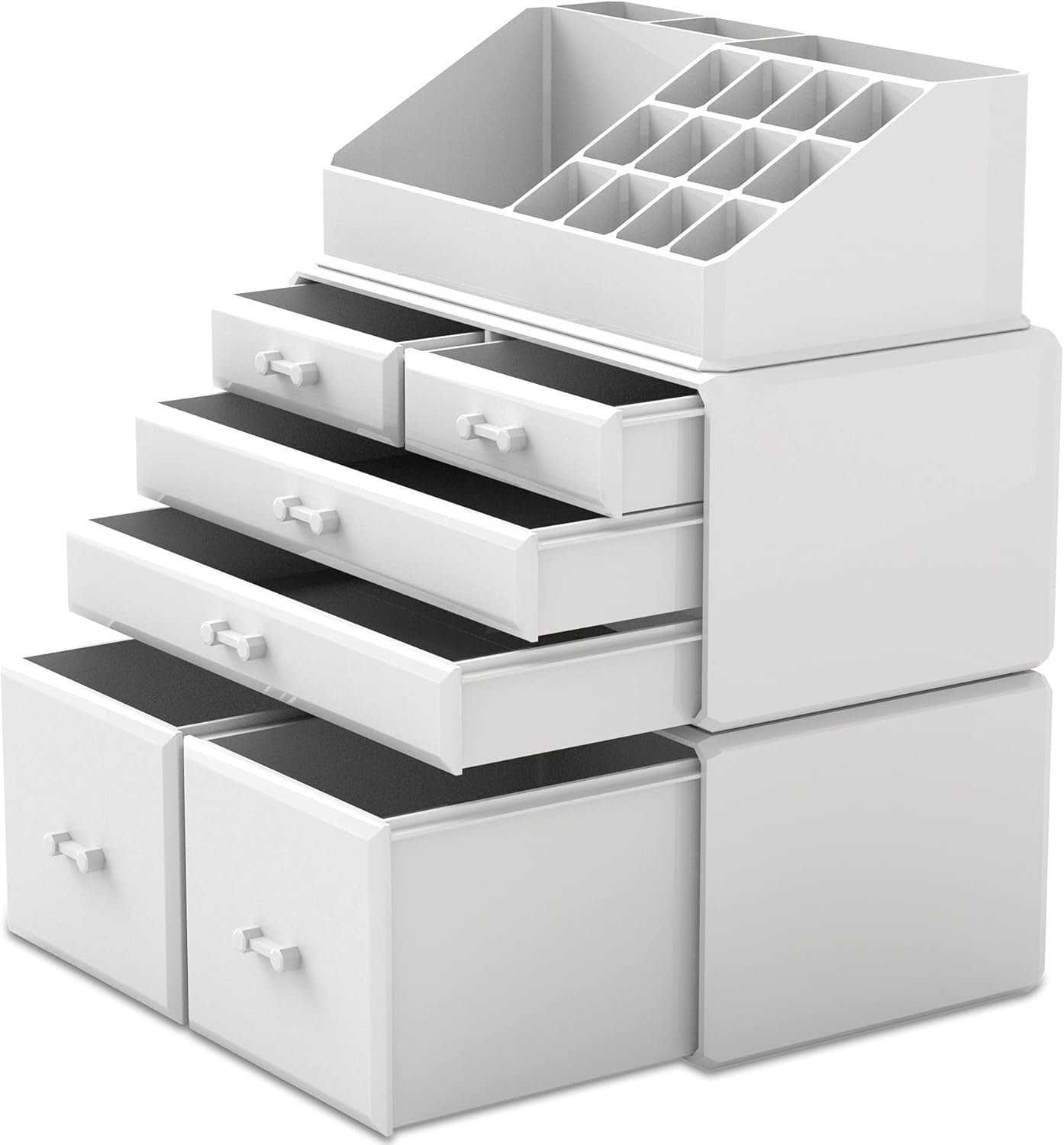 Makeup Organizer mit Schubladen, Weiss