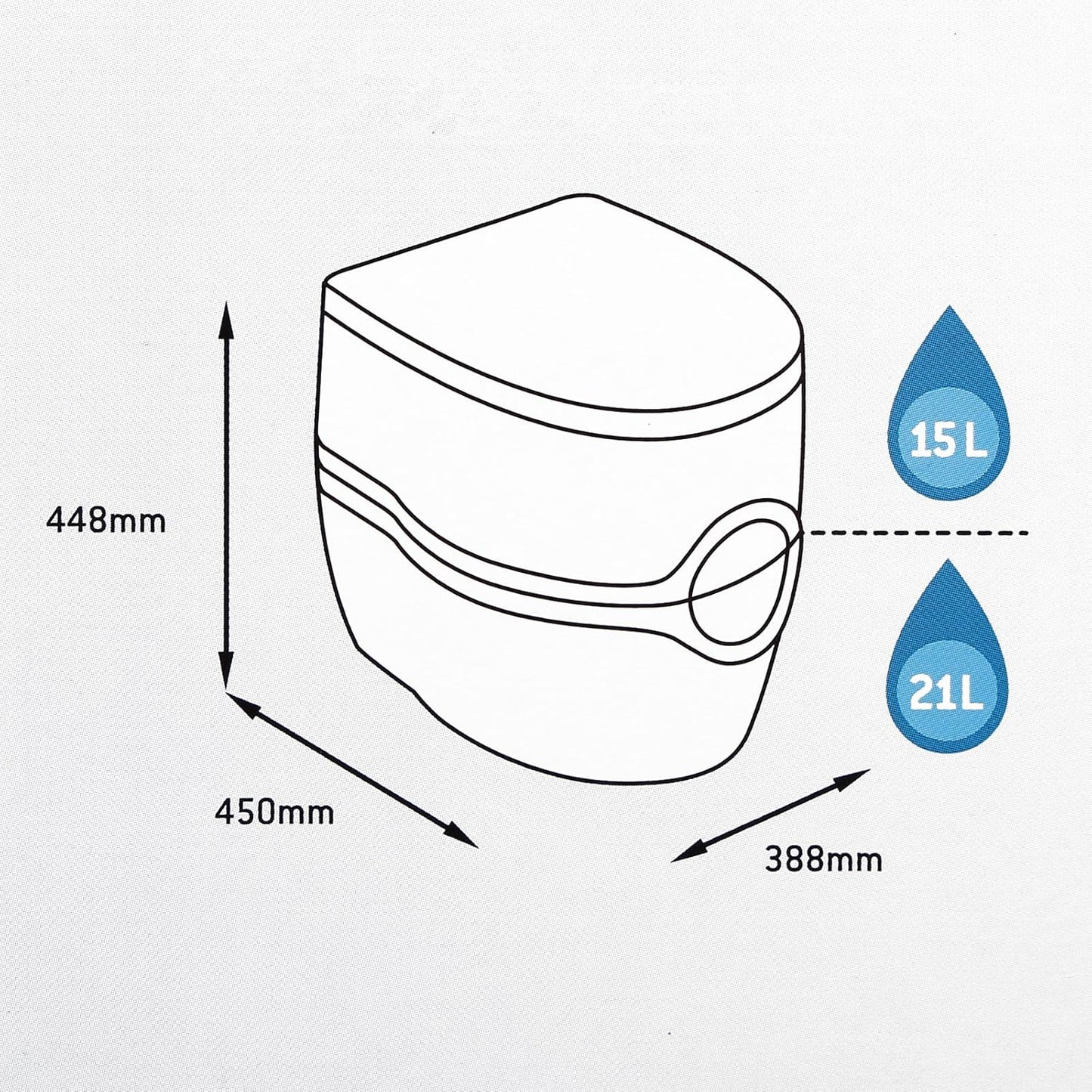 Tragbare Campingtoilette Porta Potti 565P, Porta Potti 565 P Single