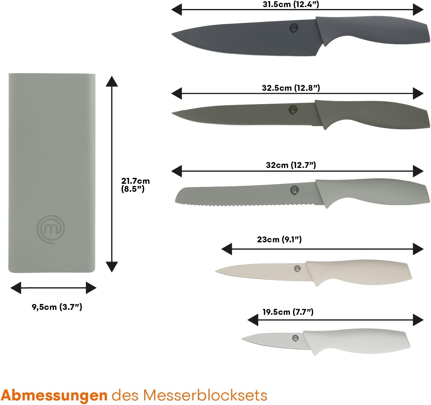 6-teiliges Messerblock-Set, Erde
