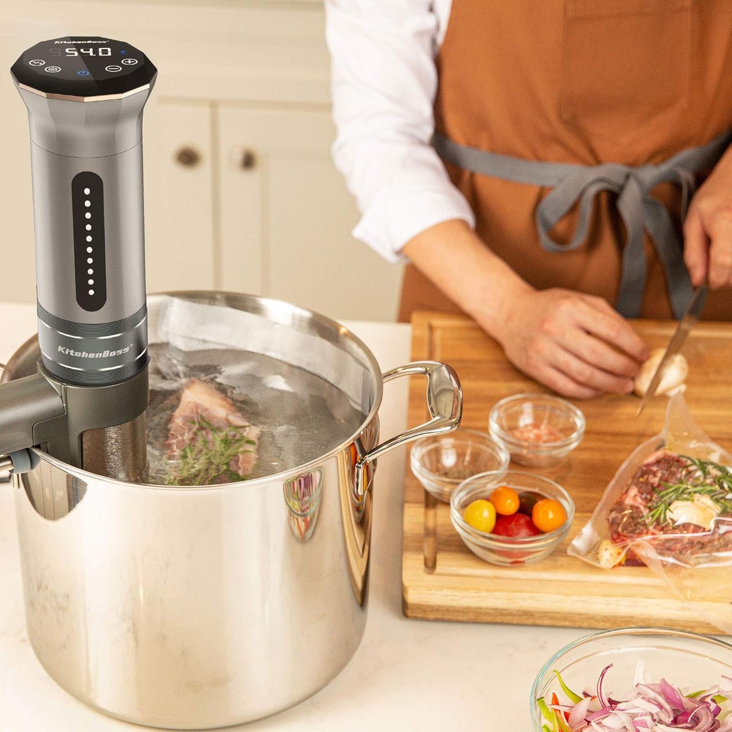 Sous-Vide-Garer G310 mit Touchscreen-Timer, 300 Silber