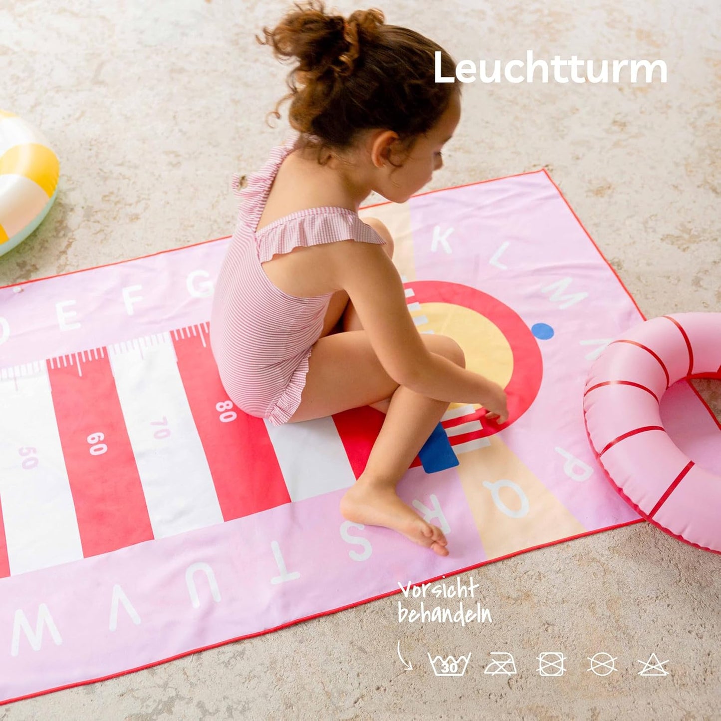 Strand- und Poolhandtuch für Kinder, Leuchtturm L - 180 x 100cm