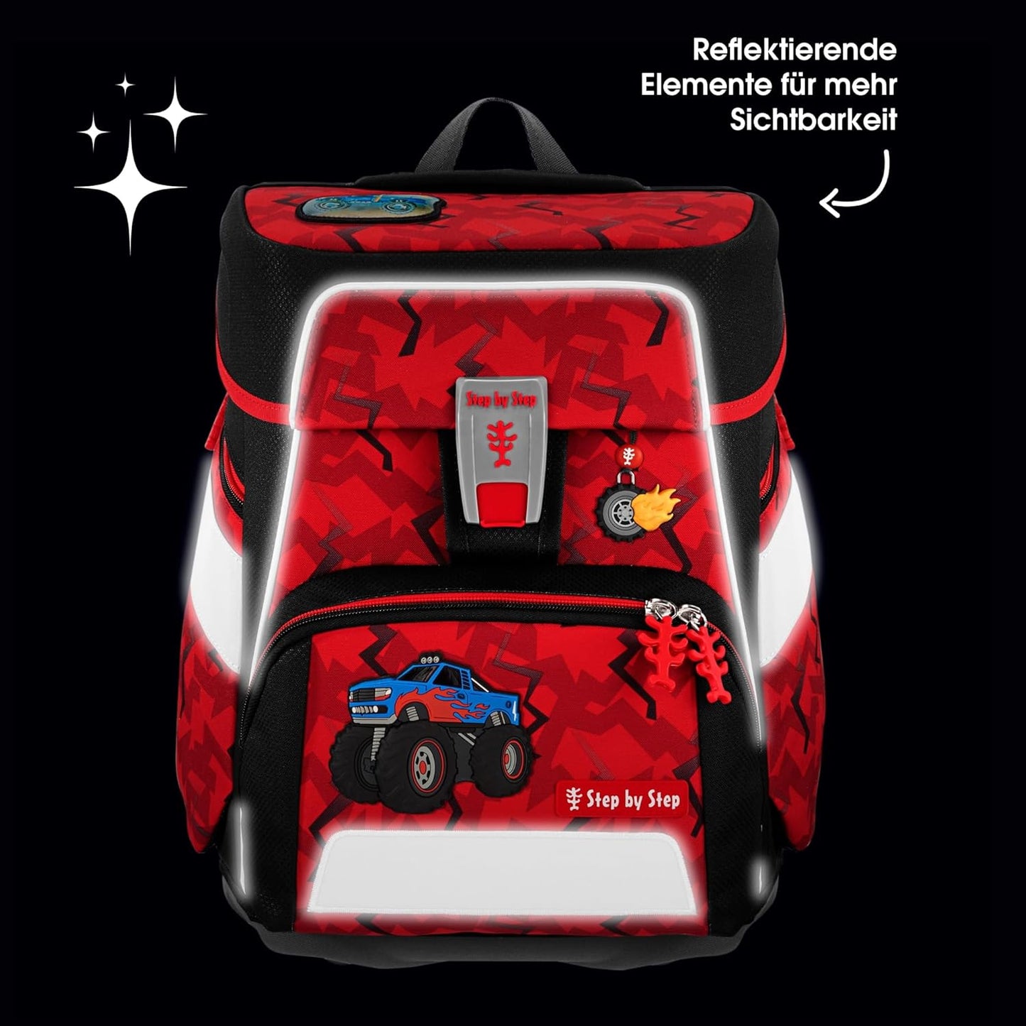 5-teiliges Schulranzen-Set Space Monster Truck, Monster Truck Rocky