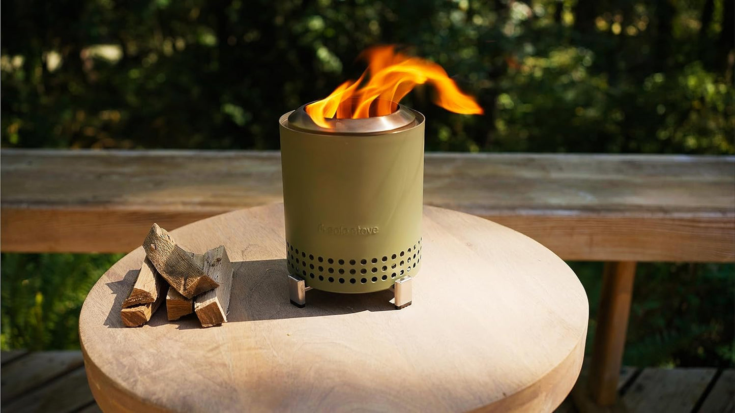 Tisch-Feuerstelle mit Ständer, Mesa Tief Olive