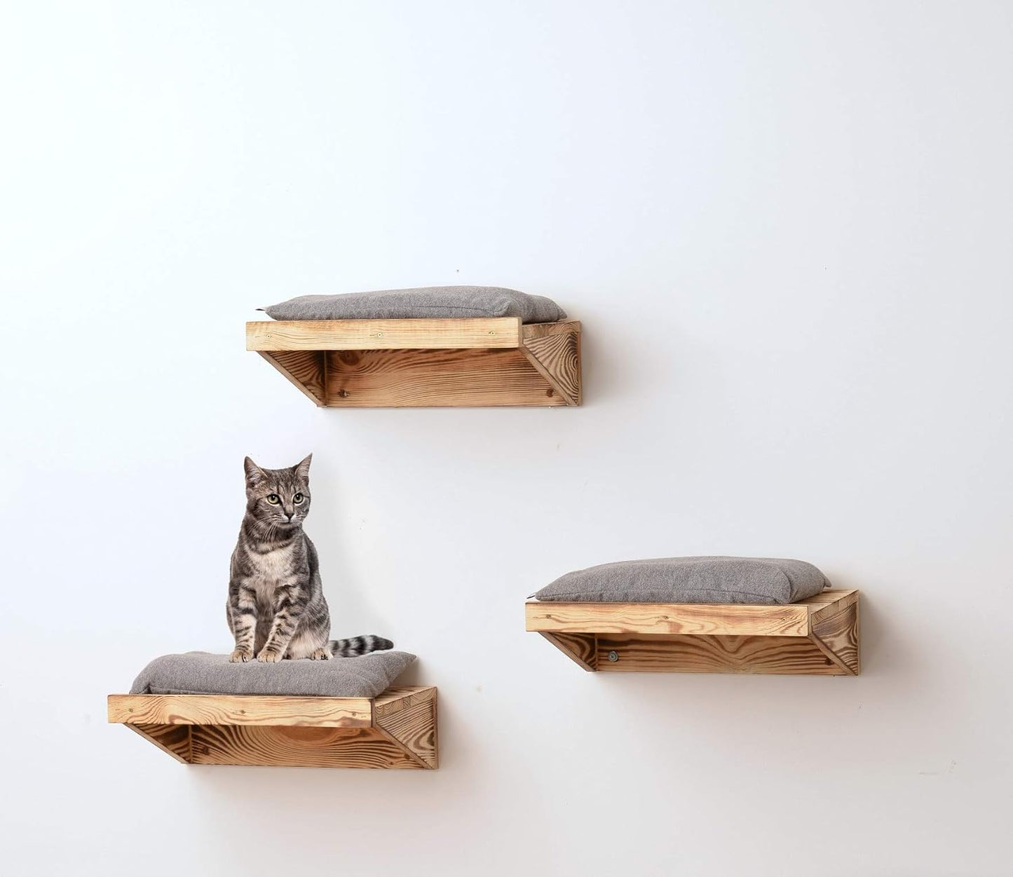 Wandliege-Set aus Holz für Katzen, 3er Set