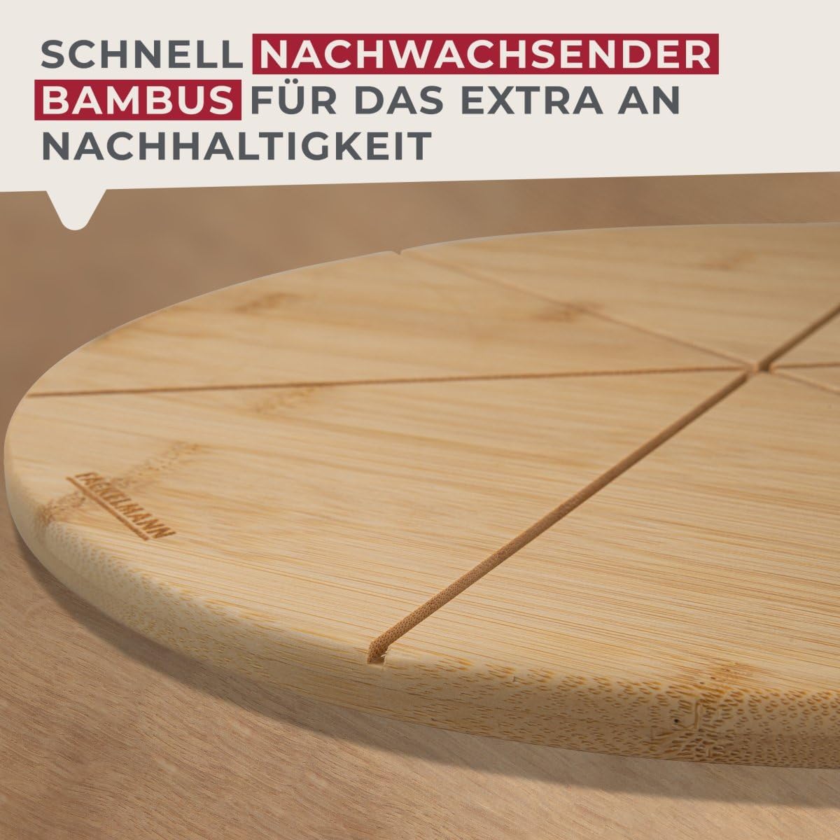 Pizza-Schneidebrett mit Schneidrillen