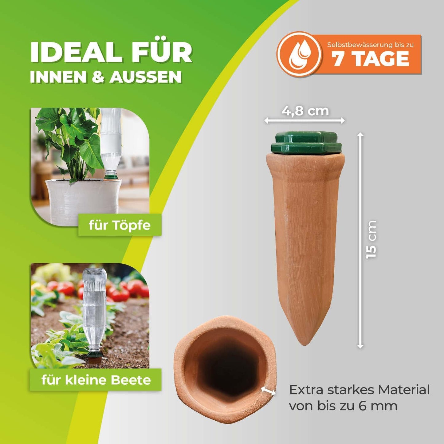 Pflanzen-Bewässerung Tonkegel 4er-Set, Classic 4 Stk
