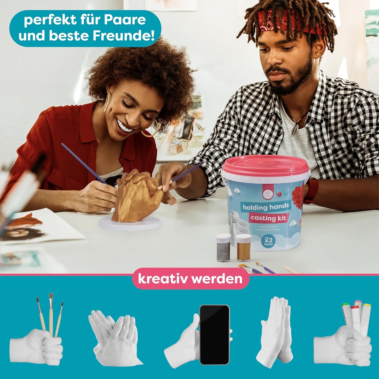 3D Handabdruck-Set für Paare, Paare