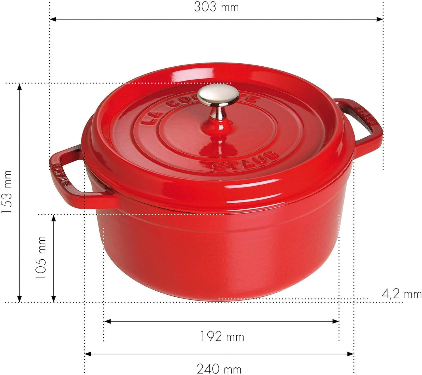 La Cocotte Bräter für alle Herdarten, 28 cm Kirsch-Rot
