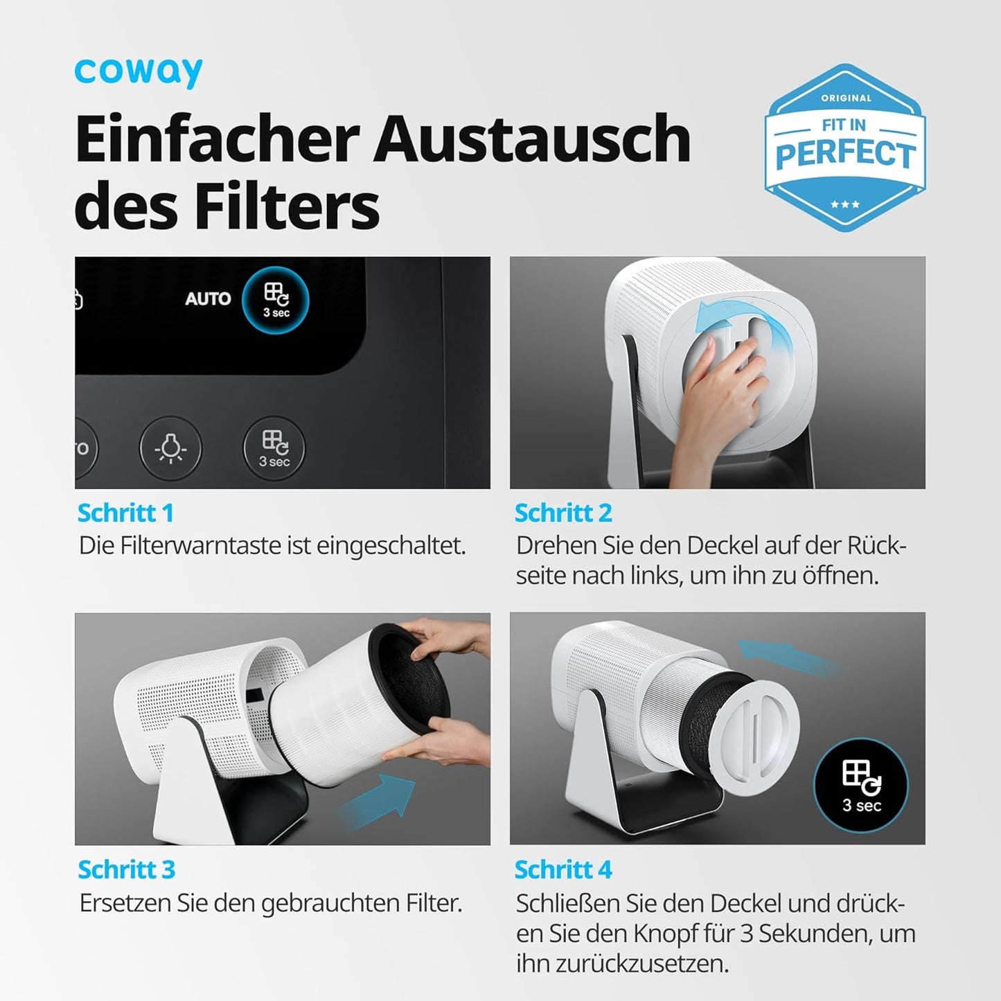 3-in-1 HEPA Kohlefilter für Airmega, Filter