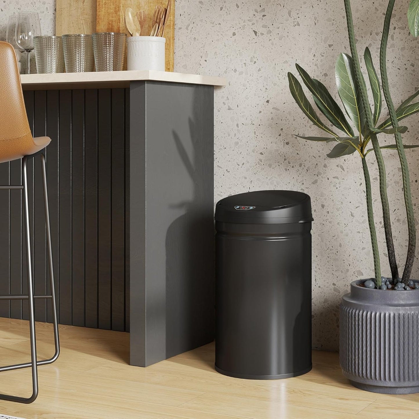 Automatischer Sensor-Mülleimer, 30 L Schwarz