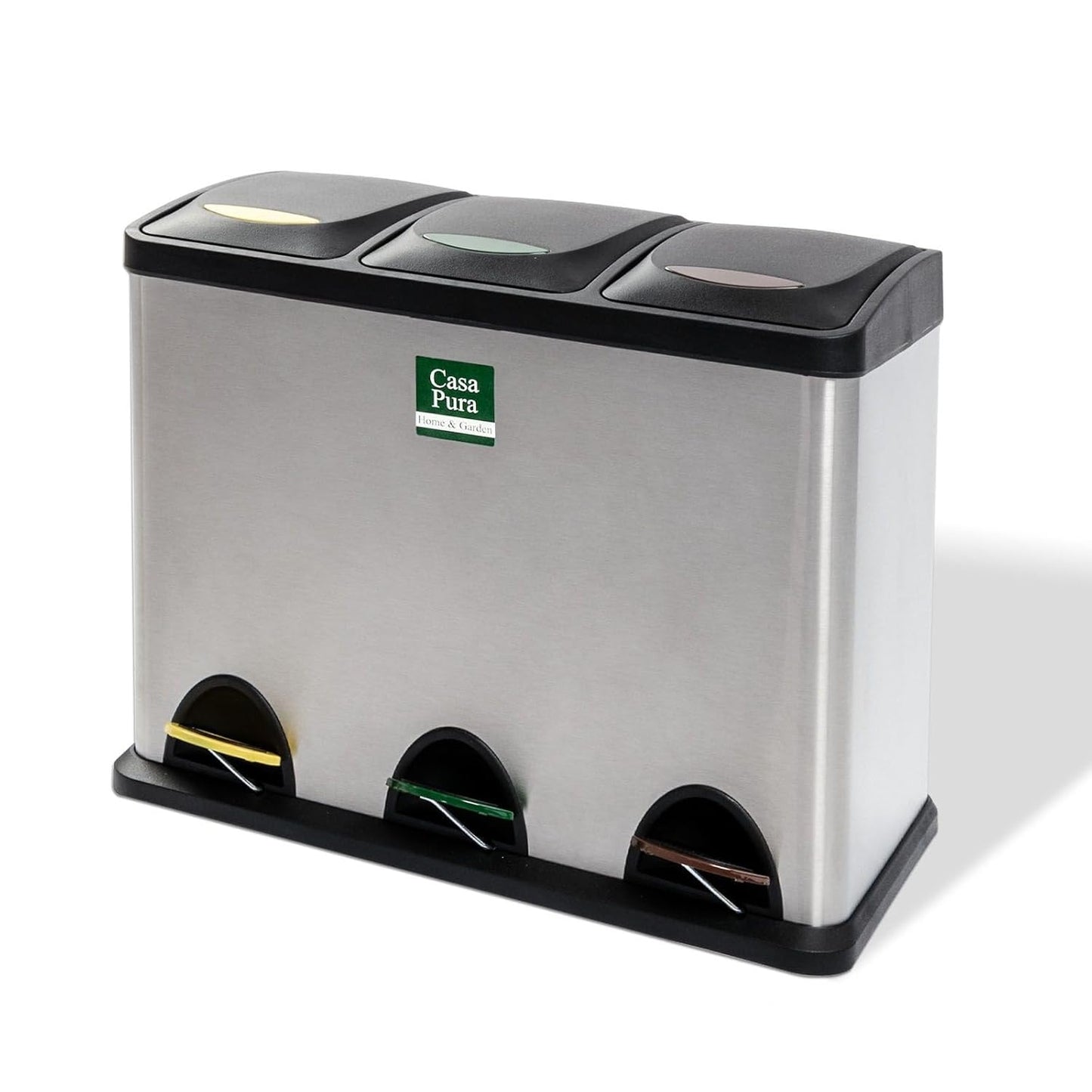 3-Kammer-Mülleimer inkl. 15 Müllbeutel, 3 Kammern | 24 Liter