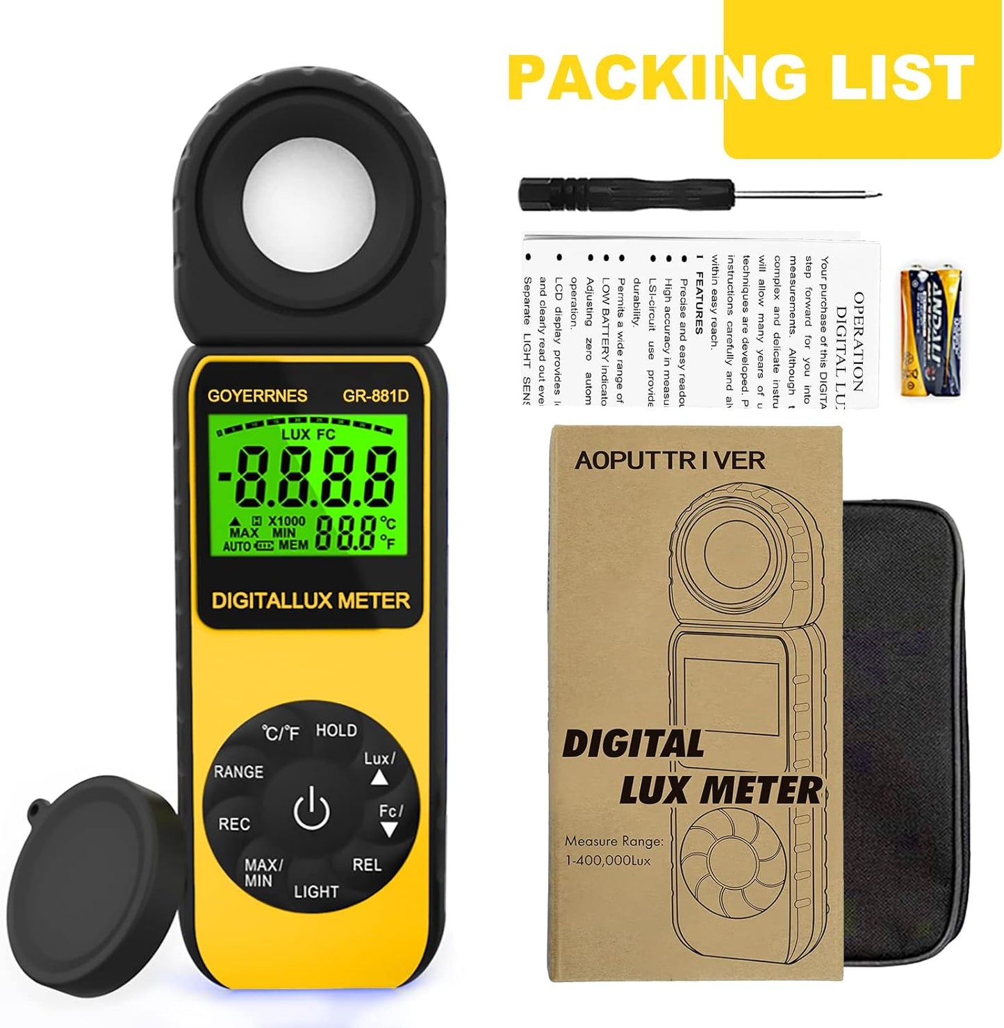 Digitales Luxmeter GR-881D