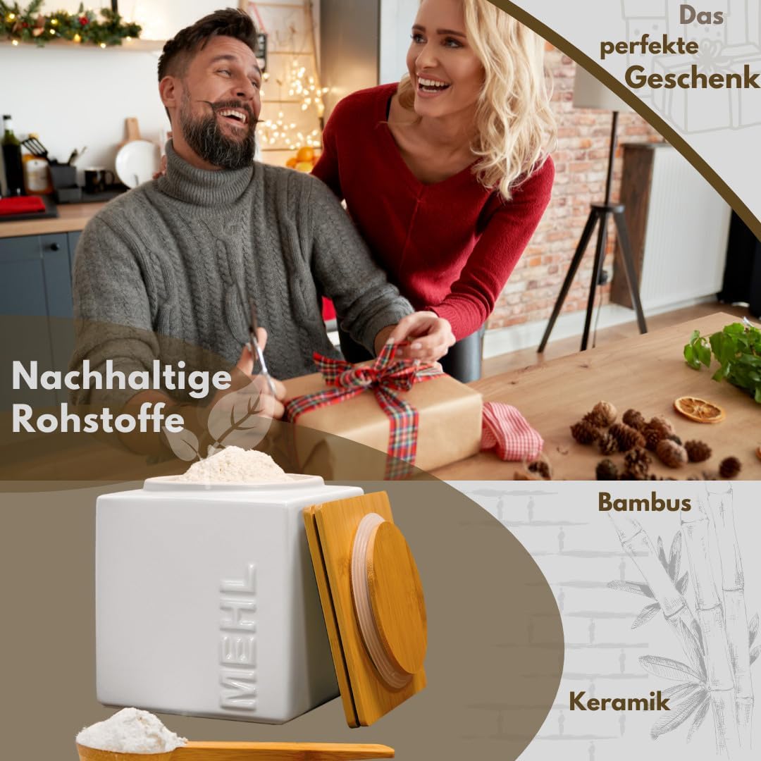 Luftdichter Mehlbehälter, Mehl Weiss