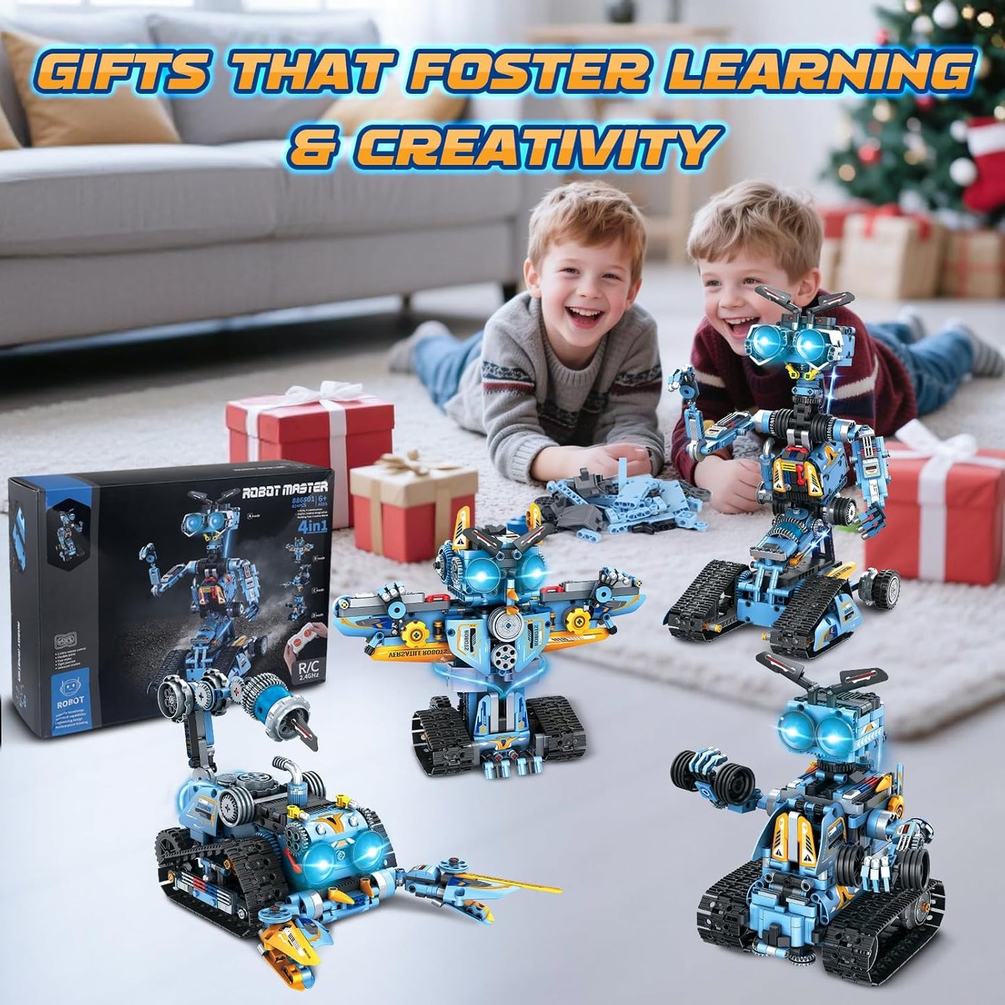 Roboter-Bauspielzeug, Blau