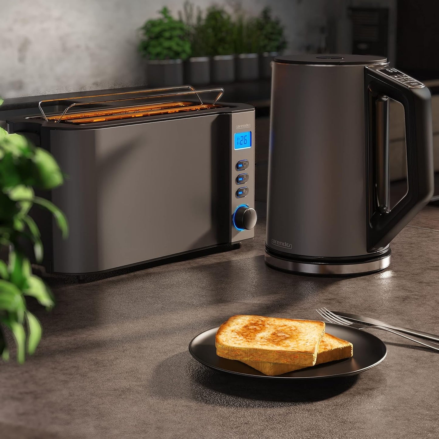 Wasserkocher- und Toaster-Set, A: Cool Grey