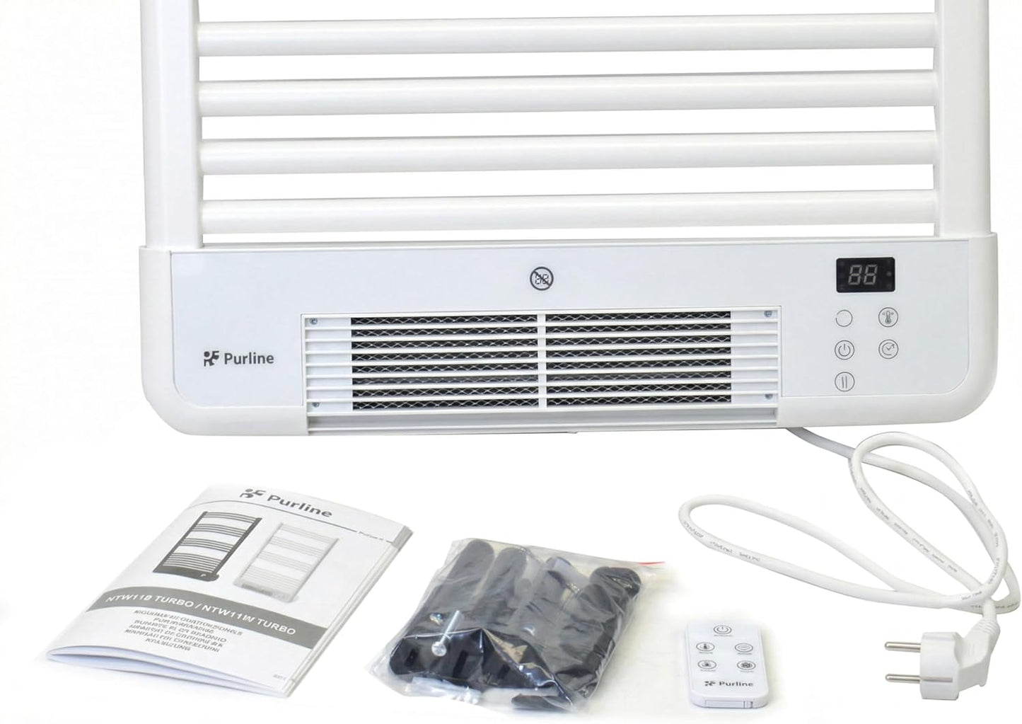Elektrischer Handtuchhalter NTW-11W Turbo mit WLAN und Thermostat, Radiador Toallero Blanco