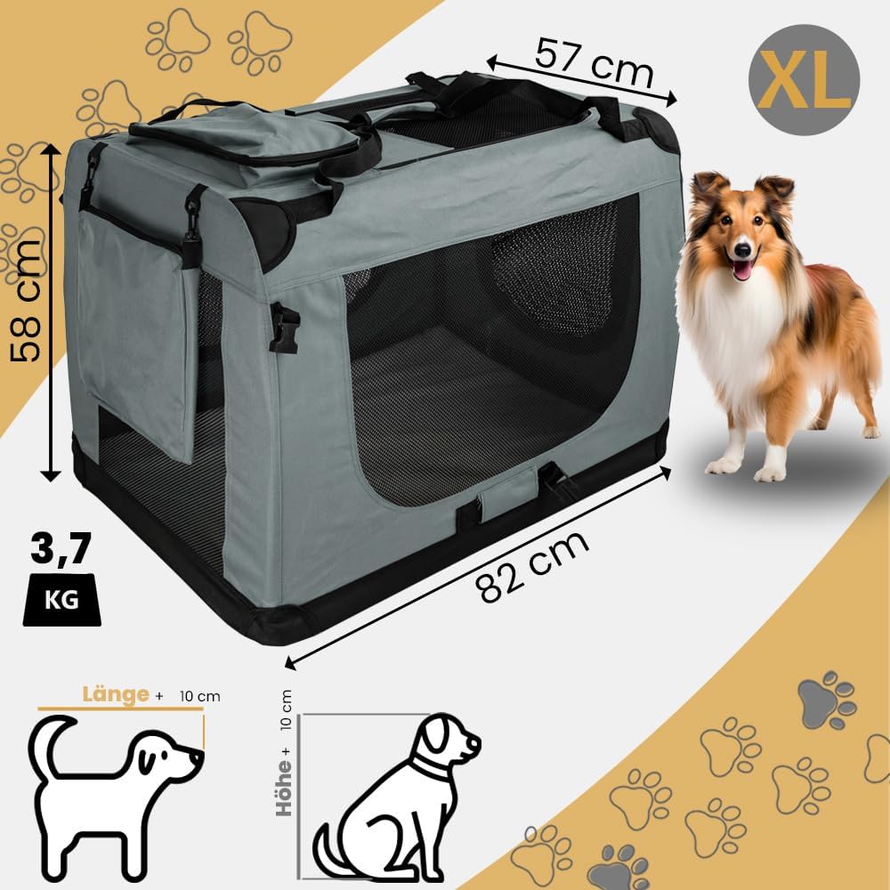 Faltbare Transportbox für Haustiere, L 82 x B 57 x H 58 cm
