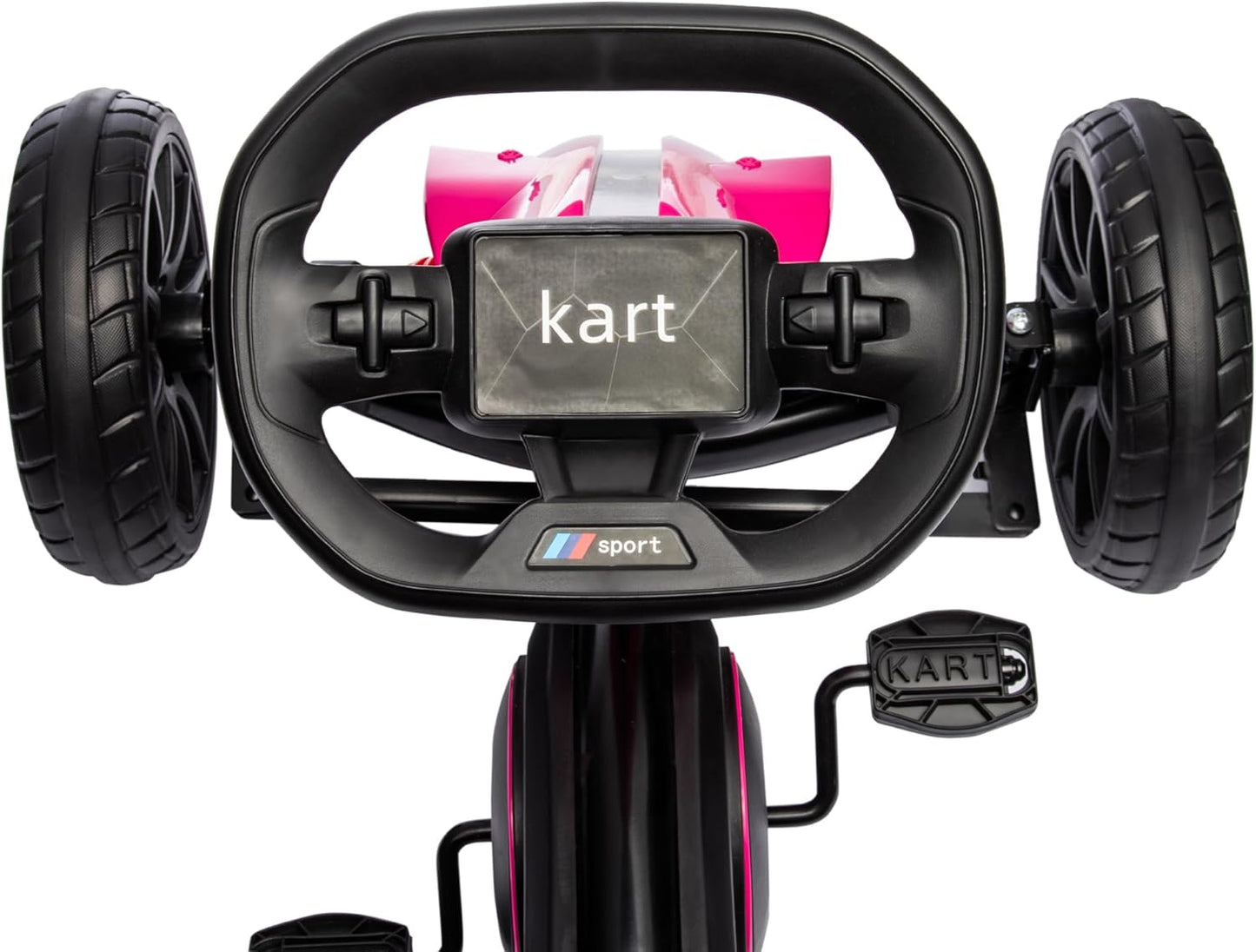 Gokart Tretauto mit verstellbarem Sitz und Handbremse, Rosa