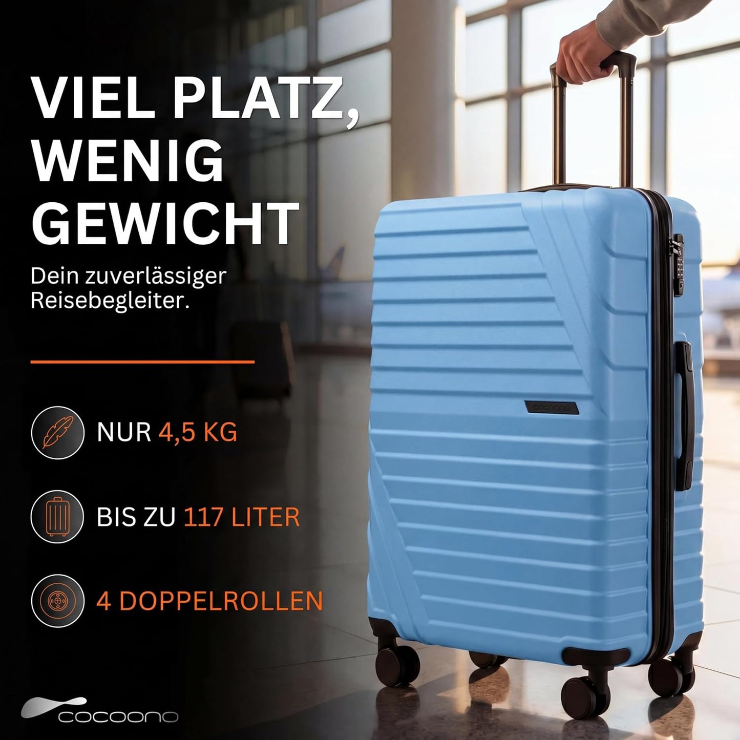 Hartschalenkoffer XL, Blau XL