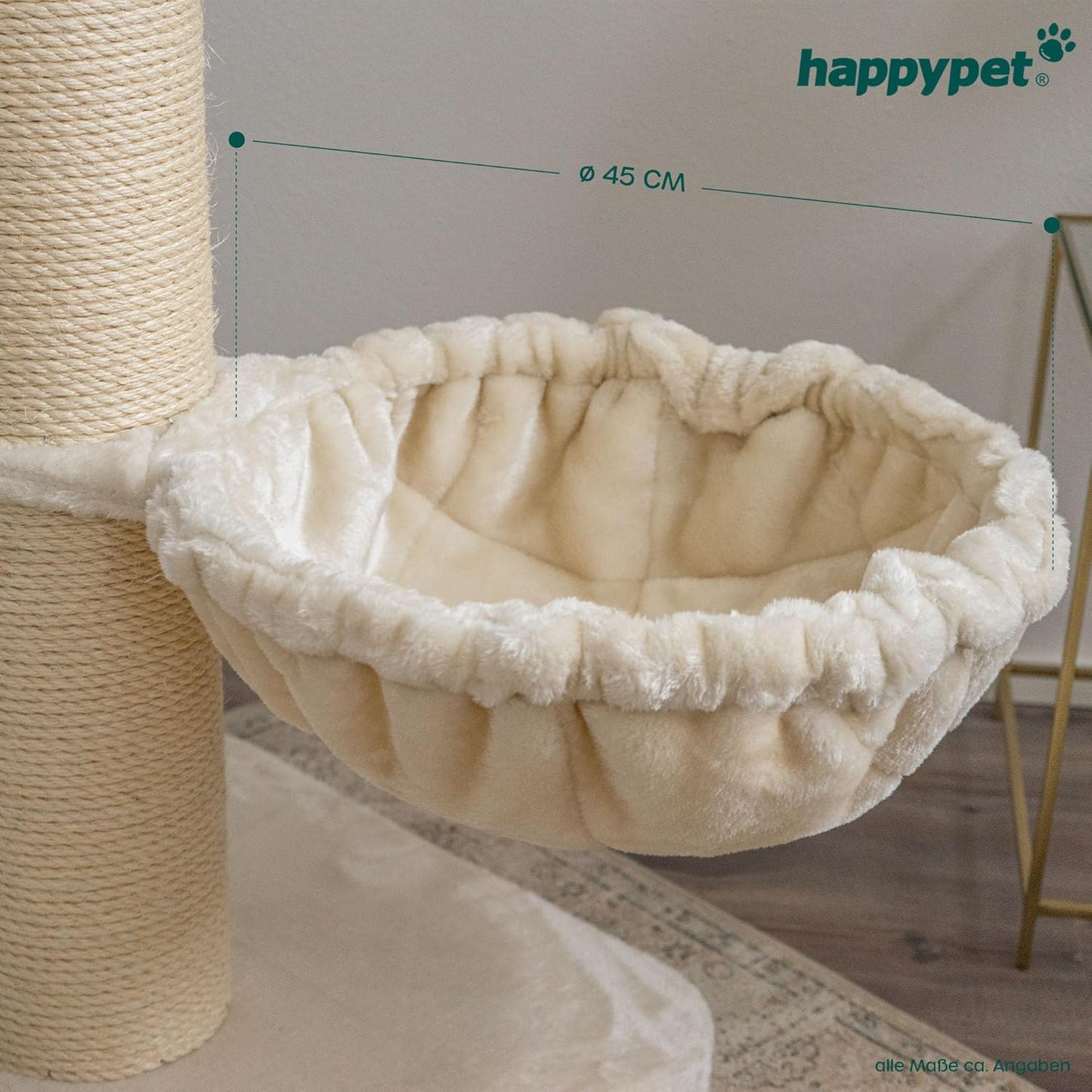 Universal Katzenliegemulde für Kratzbaum, Creme