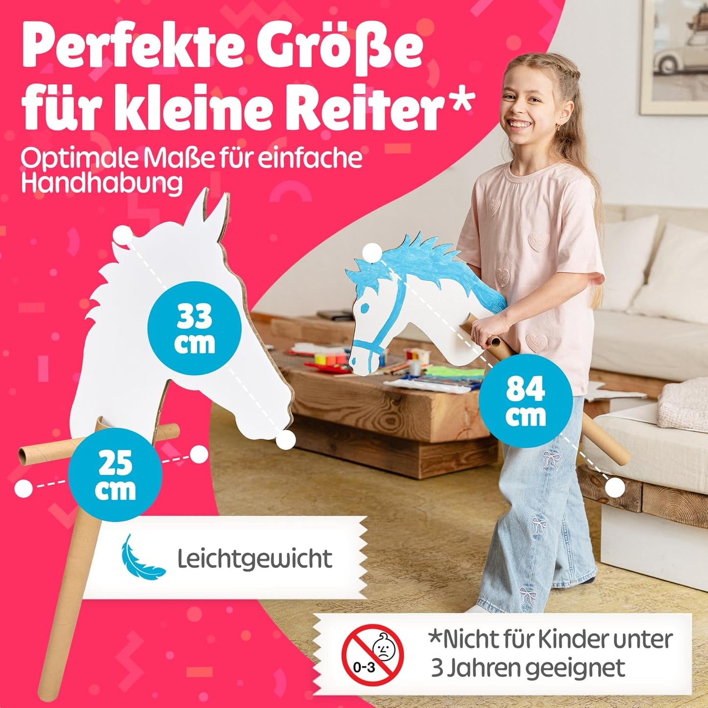 10 Stück Steckenpferde Bastelset