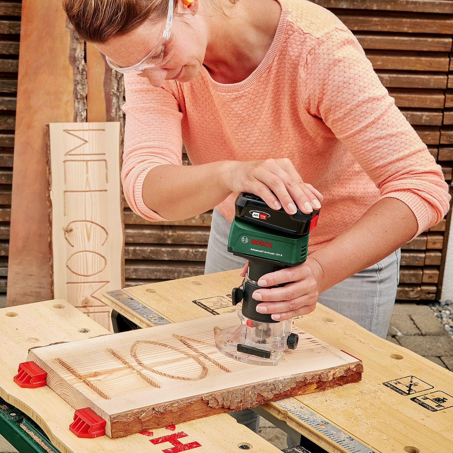 Akku-Kantenfräse AdvancedTrimRouter 18V-8 Set, Premium Set