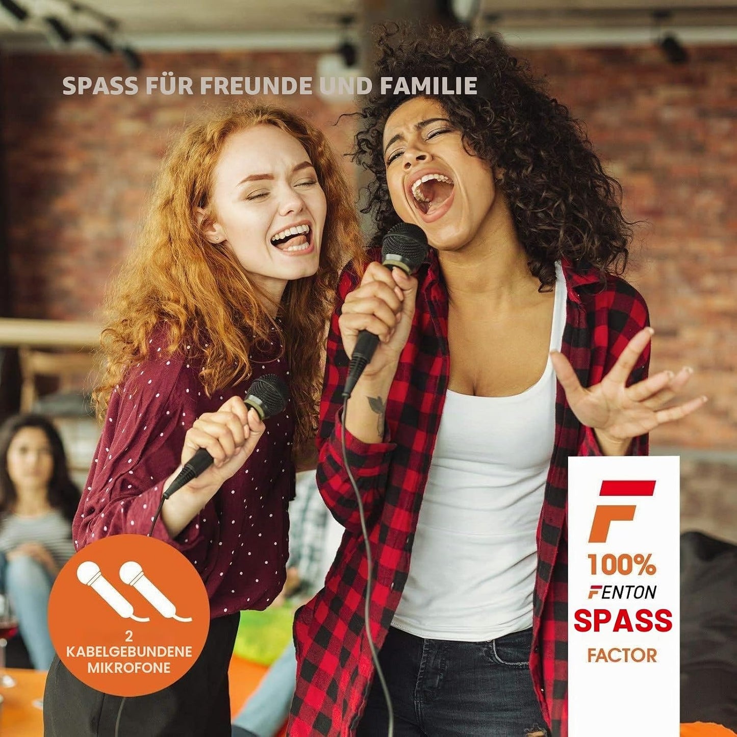 LIVE280 Karaoke-Anlage mit Mikrofonen und LED-Lautsprecher