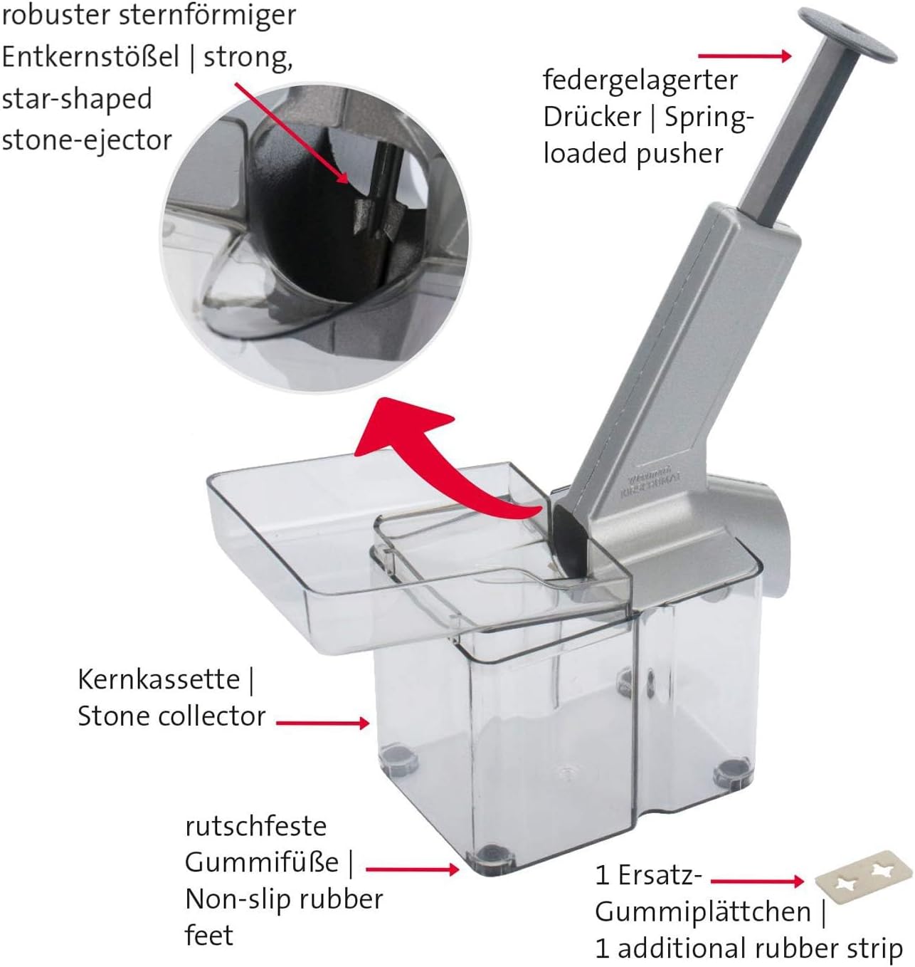 Kirschenentkerner mit grosser Kernkassette 40702260, Kirschomat Kirschomat