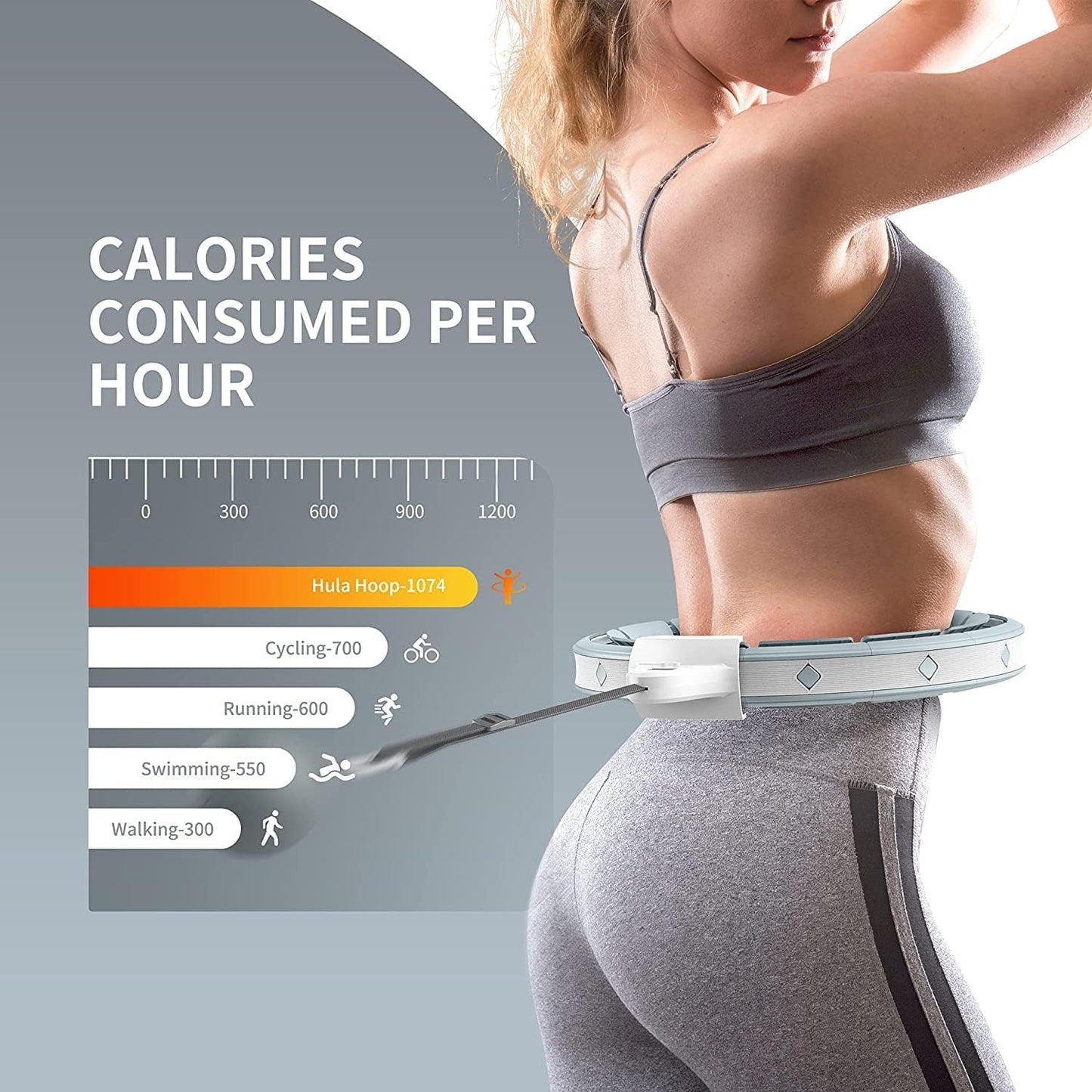 Hula-Hoop-Reifen mit einstellbarem Gewicht, #(Smart-Blau)