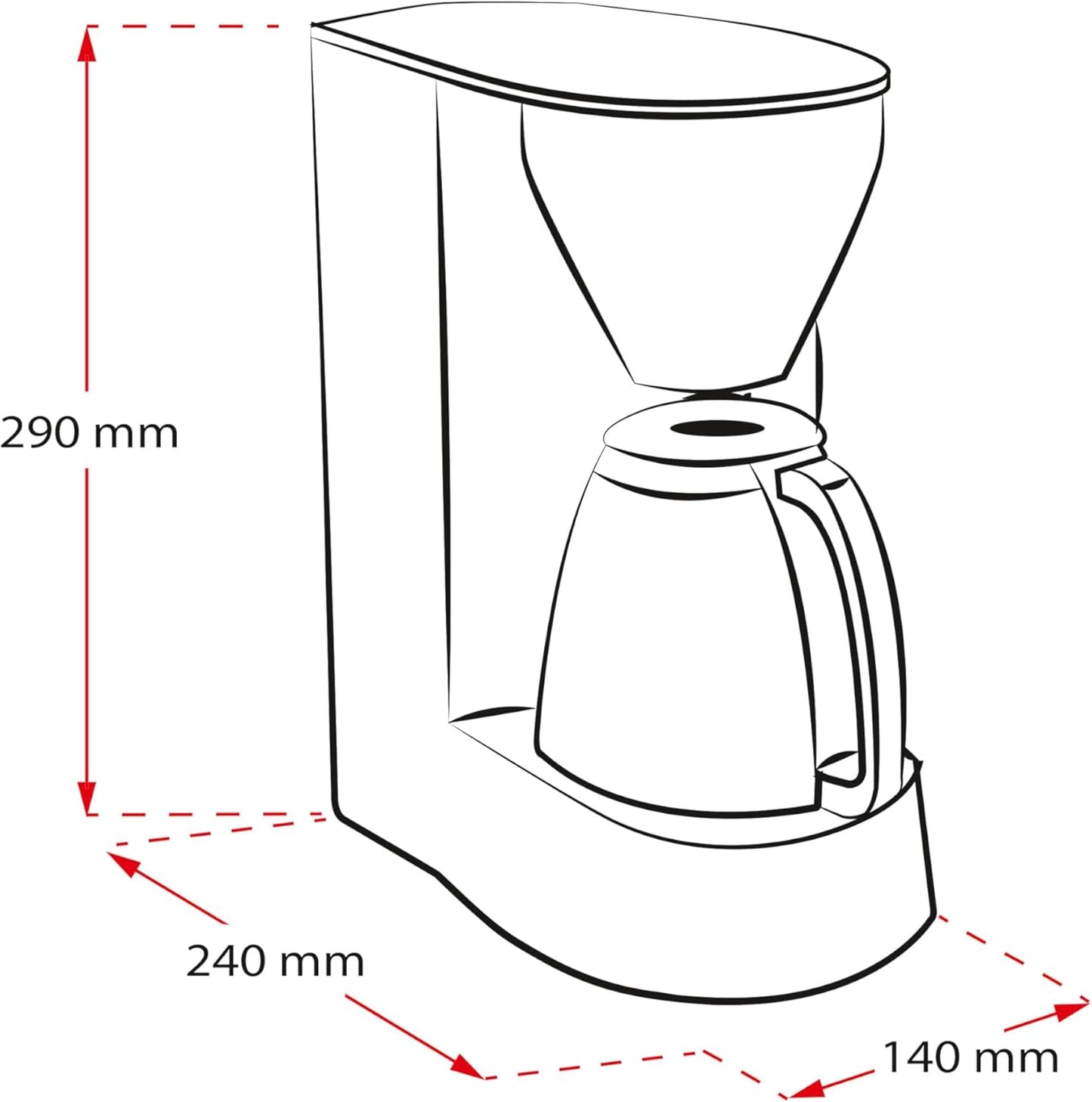 Single 5 Filterkaffeemaschine mit Glaskanne, Glaskanne Schwarz