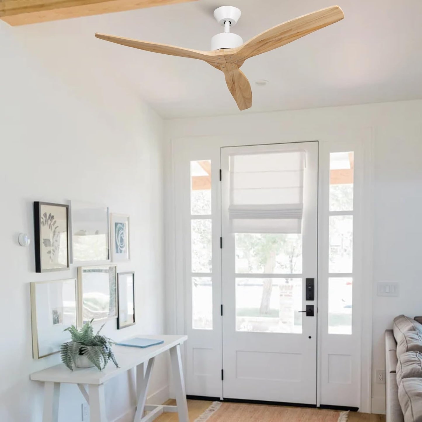 Deckenventilator mit Brizy-Fernbedienung, Hellbraun Ohne Licht