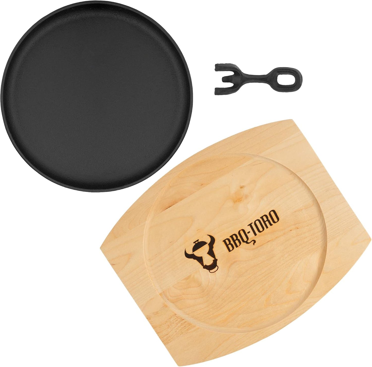 4er-Set Servierpfännchen mit Holzunterlage (22 cm), 4