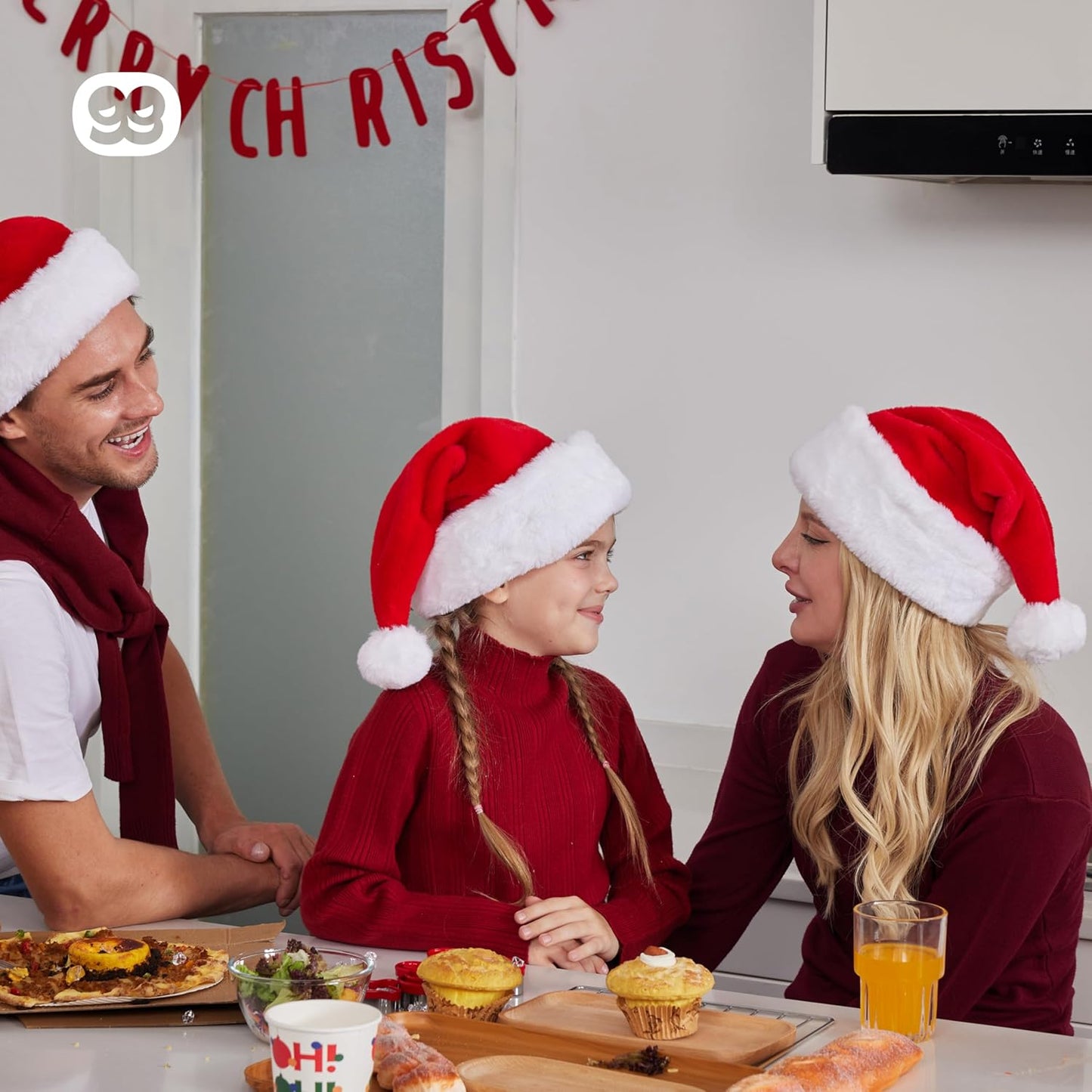 2-teiliges Weihnachtsmützen-Set, Erwachsene 2 Stück Weihnachtsmütze