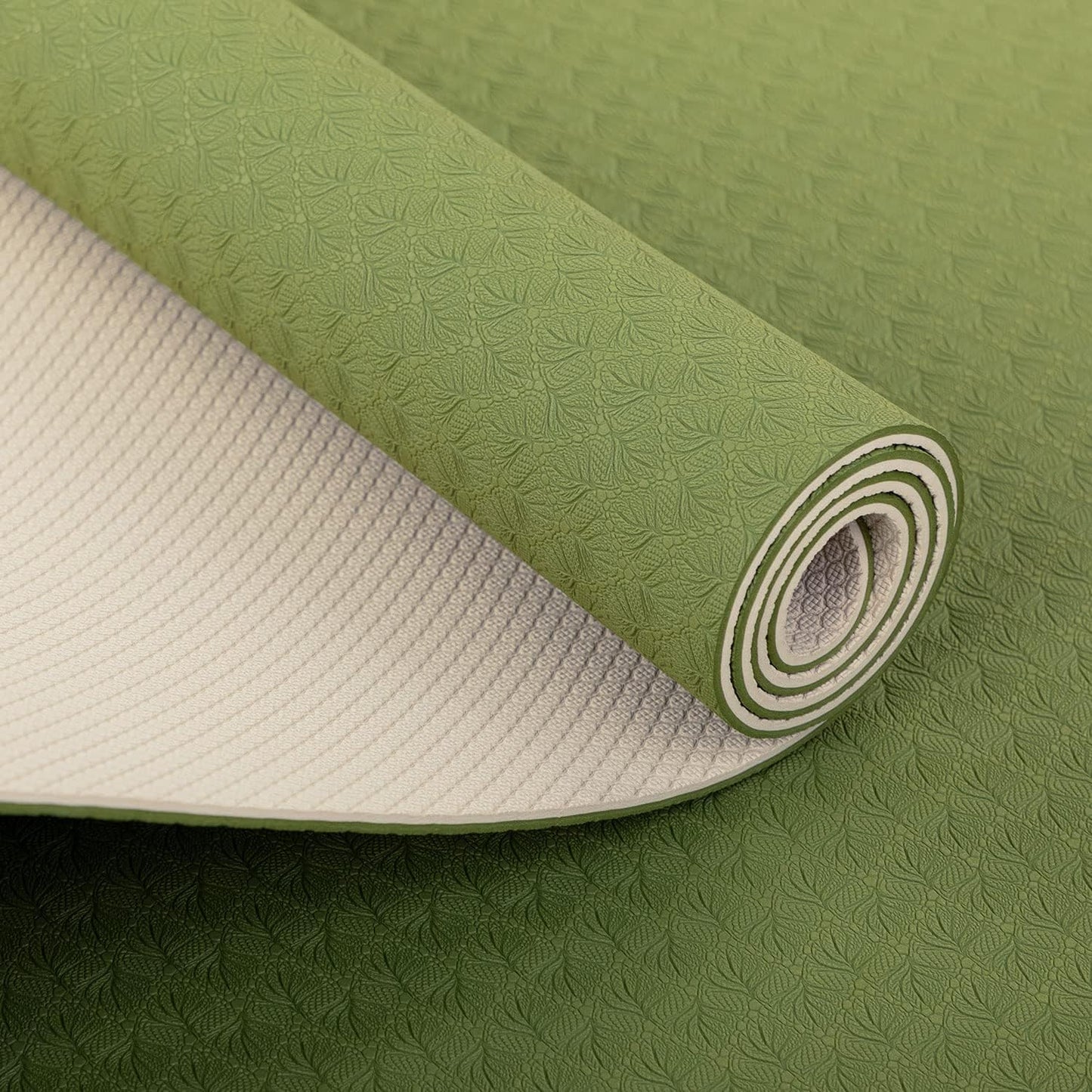 Rutschfeste Yogamatte, olive/sand Yogamatte Flow