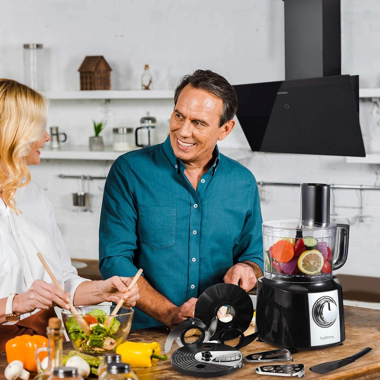 6in1 Foodprozessor, Sliver+schwarz