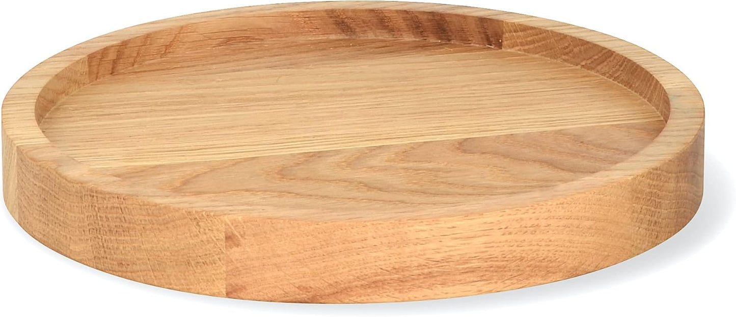 Servierplatte aus Eichenholz, 26 cm Durchmesser