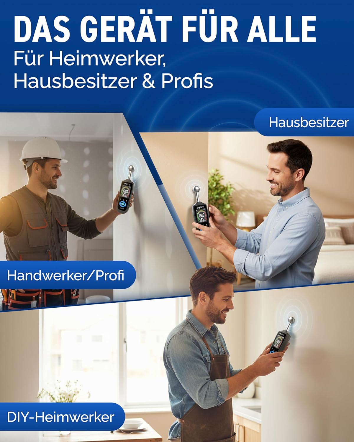 Feuchtigkeitsmessgerät für Wände und Holz