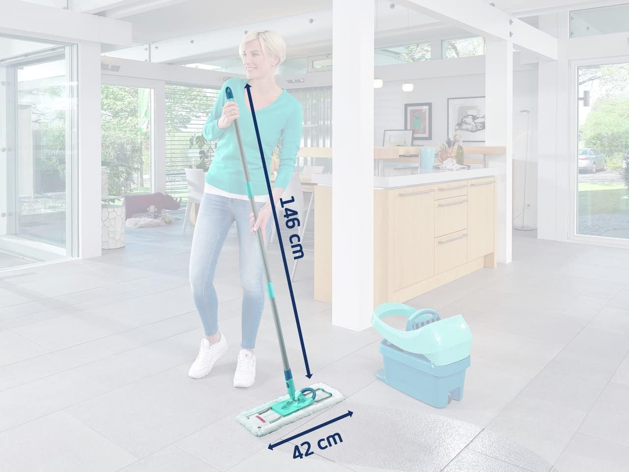 Rückenschonender Bodenwischer Profi XL Micro Duo, Allrounder, Eco Verpackung